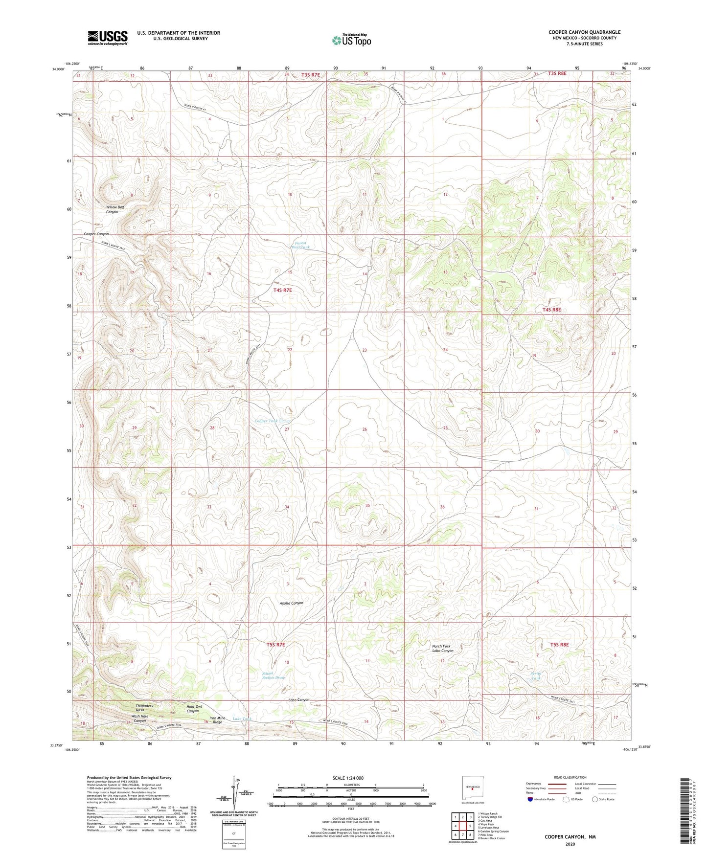 Cooper Canyon New Mexico US Topo Map Image