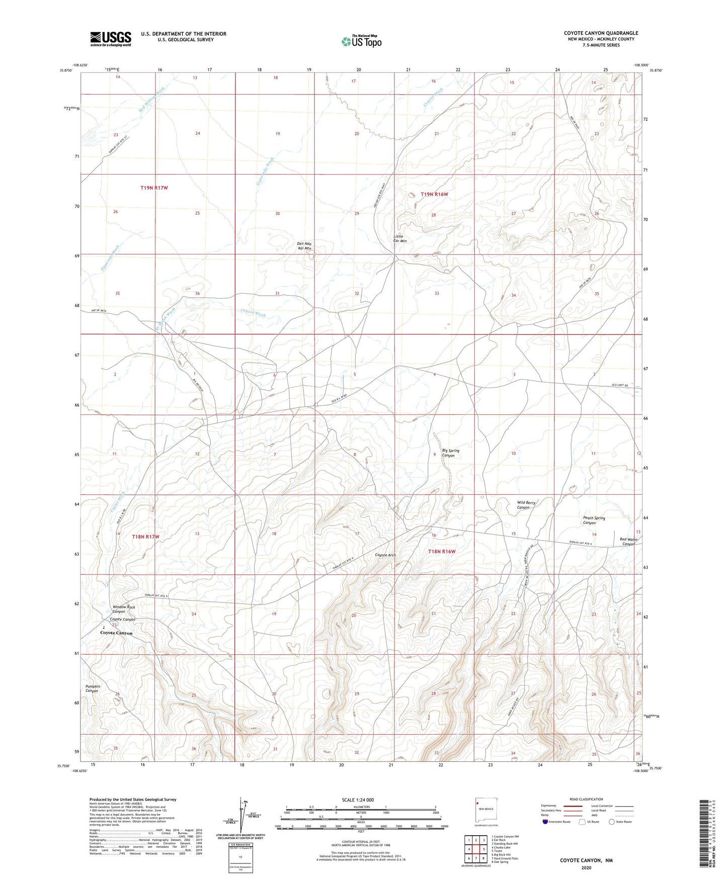 Coyote Canyon New Mexico US Topo Map Image