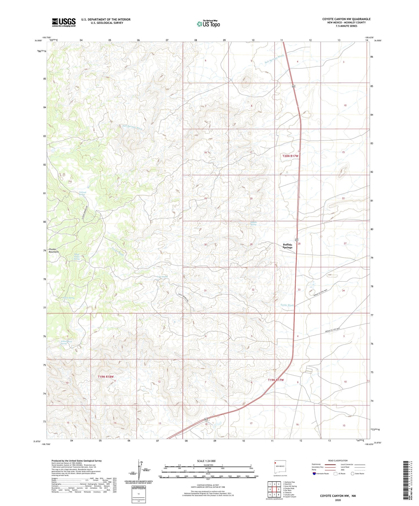 Coyote Canyon NW New Mexico US Topo Map Image