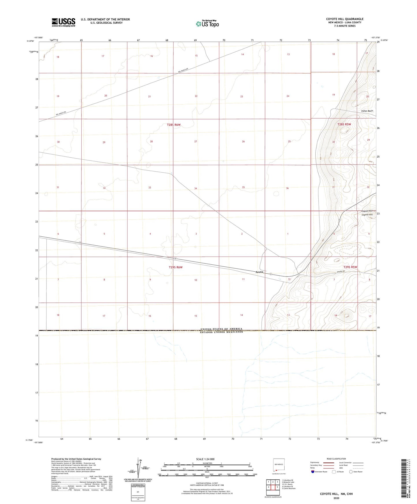 Coyote Hill New Mexico US Topo Map Image
