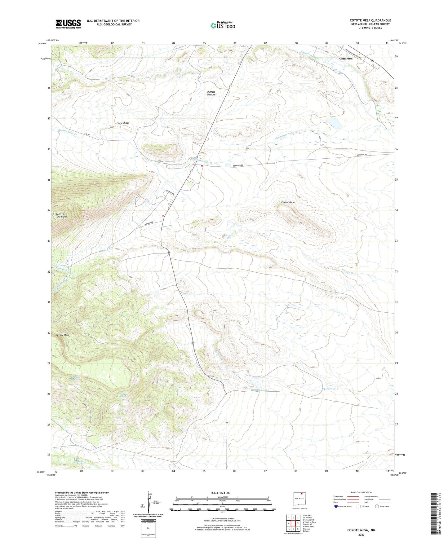 Coyote Mesa New Mexico US Topo Map Image