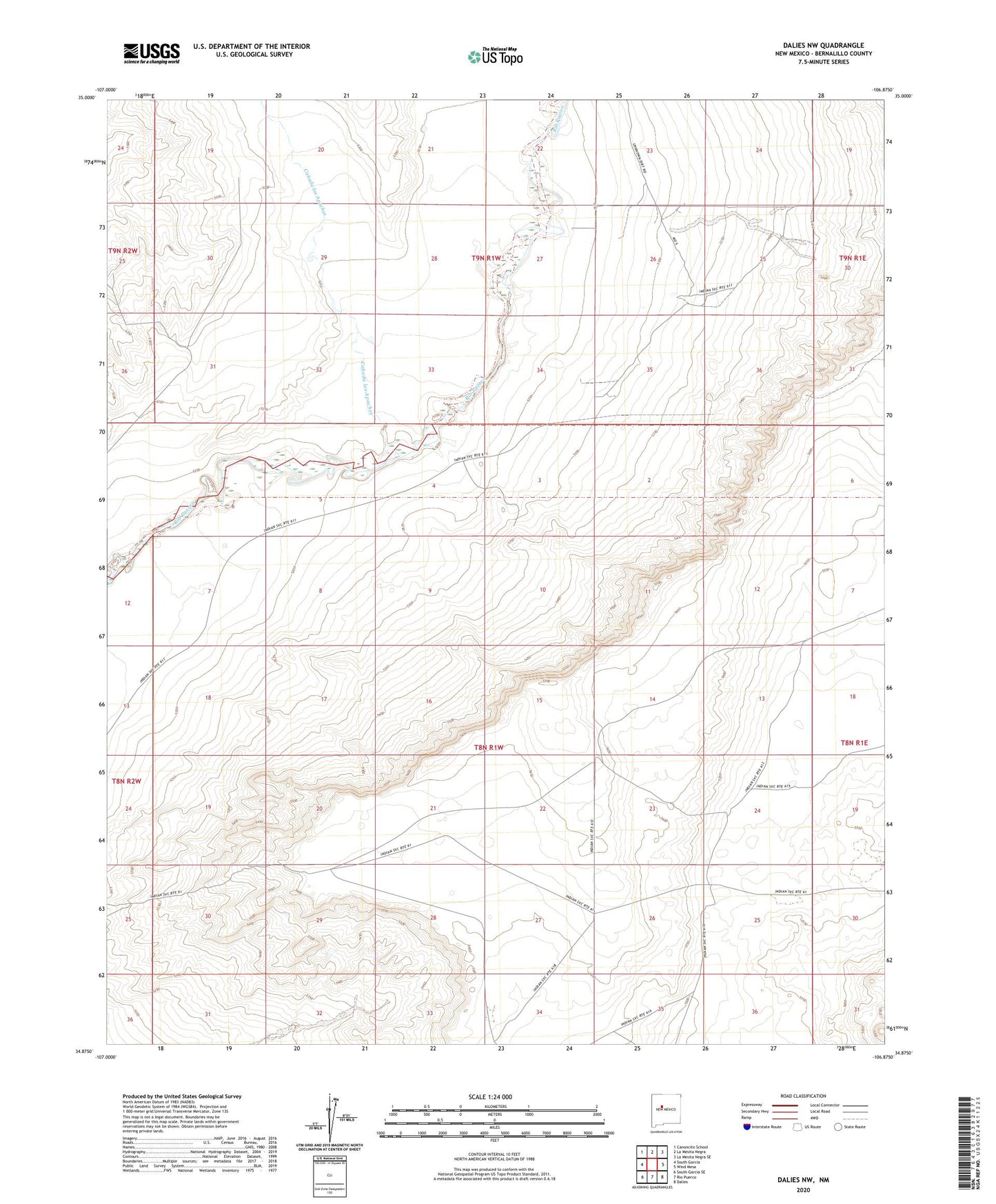 Dalies NW New Mexico US Topo Map Image