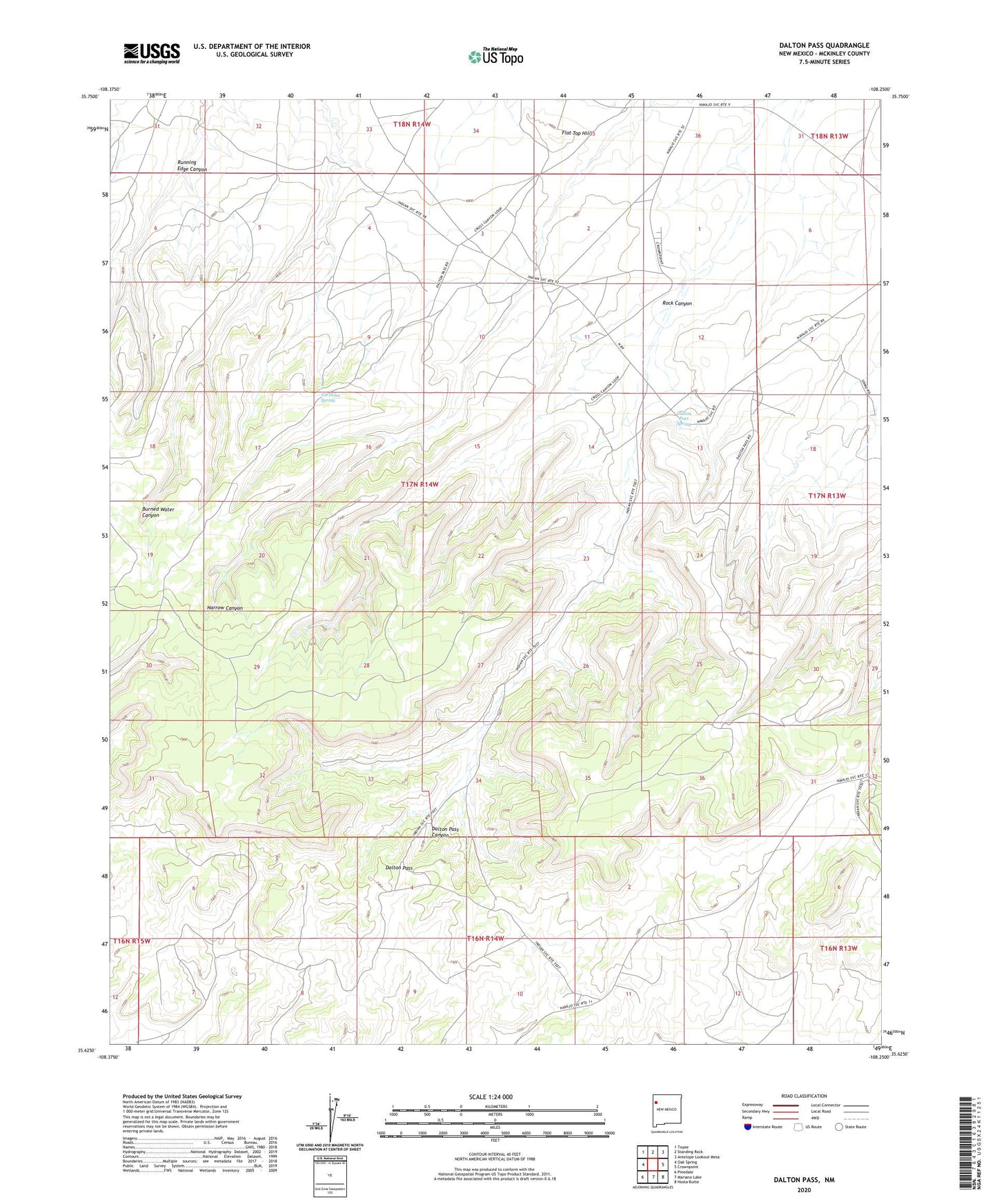 Dalton Pass New Mexico US Topo Map Image