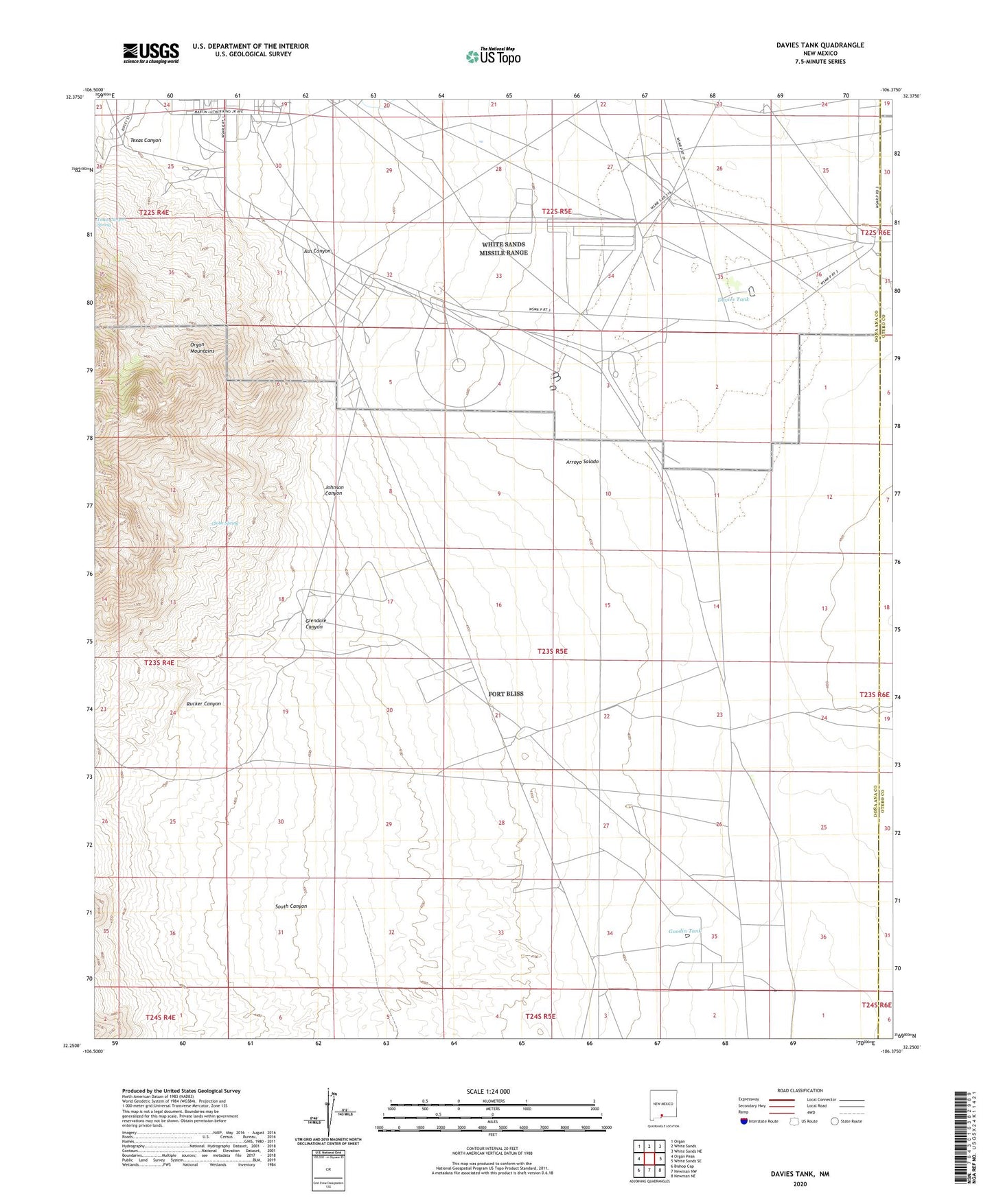 Davies Tank New Mexico US Topo Map Image