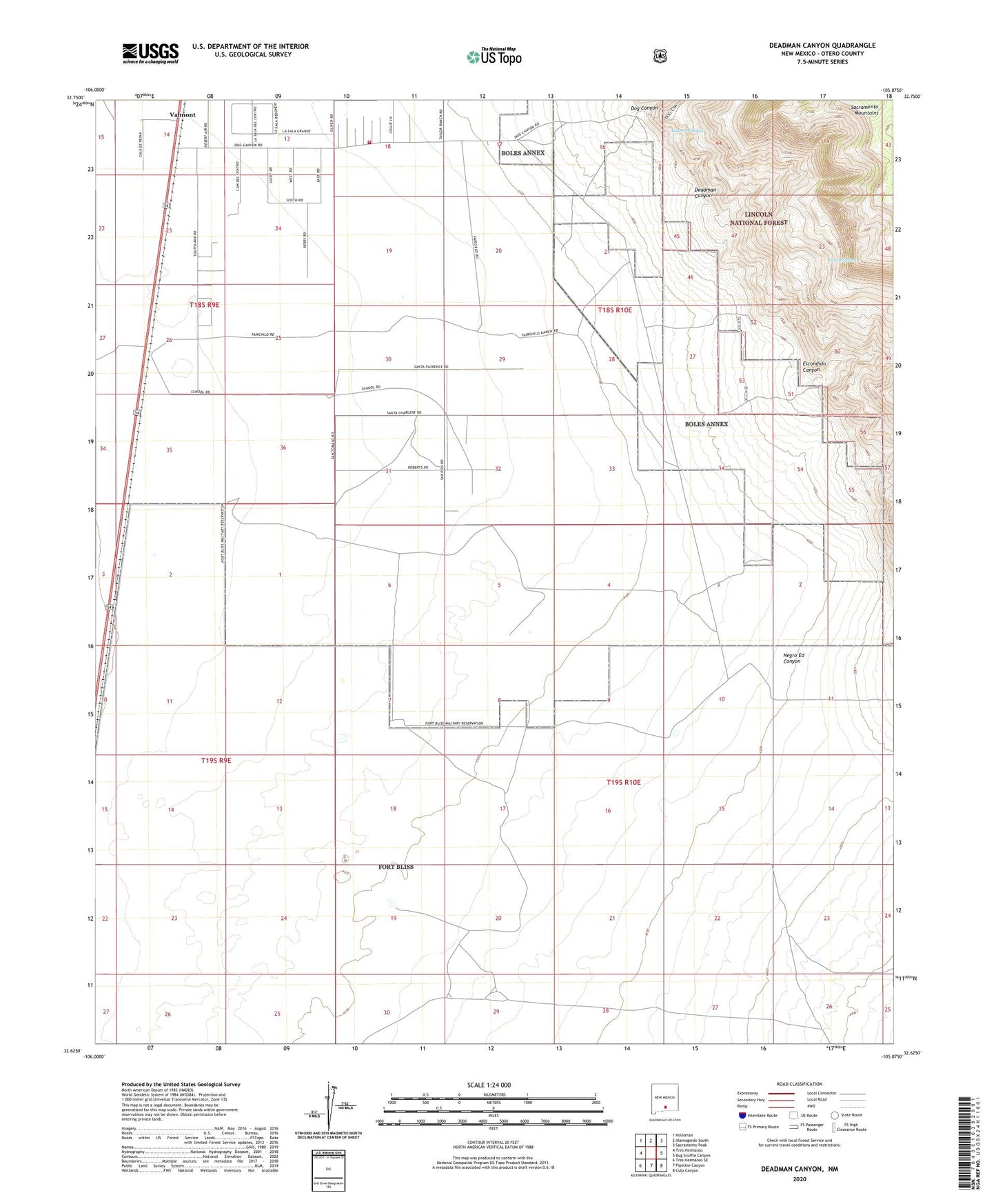 Deadman Canyon New Mexico US Topo Map Image