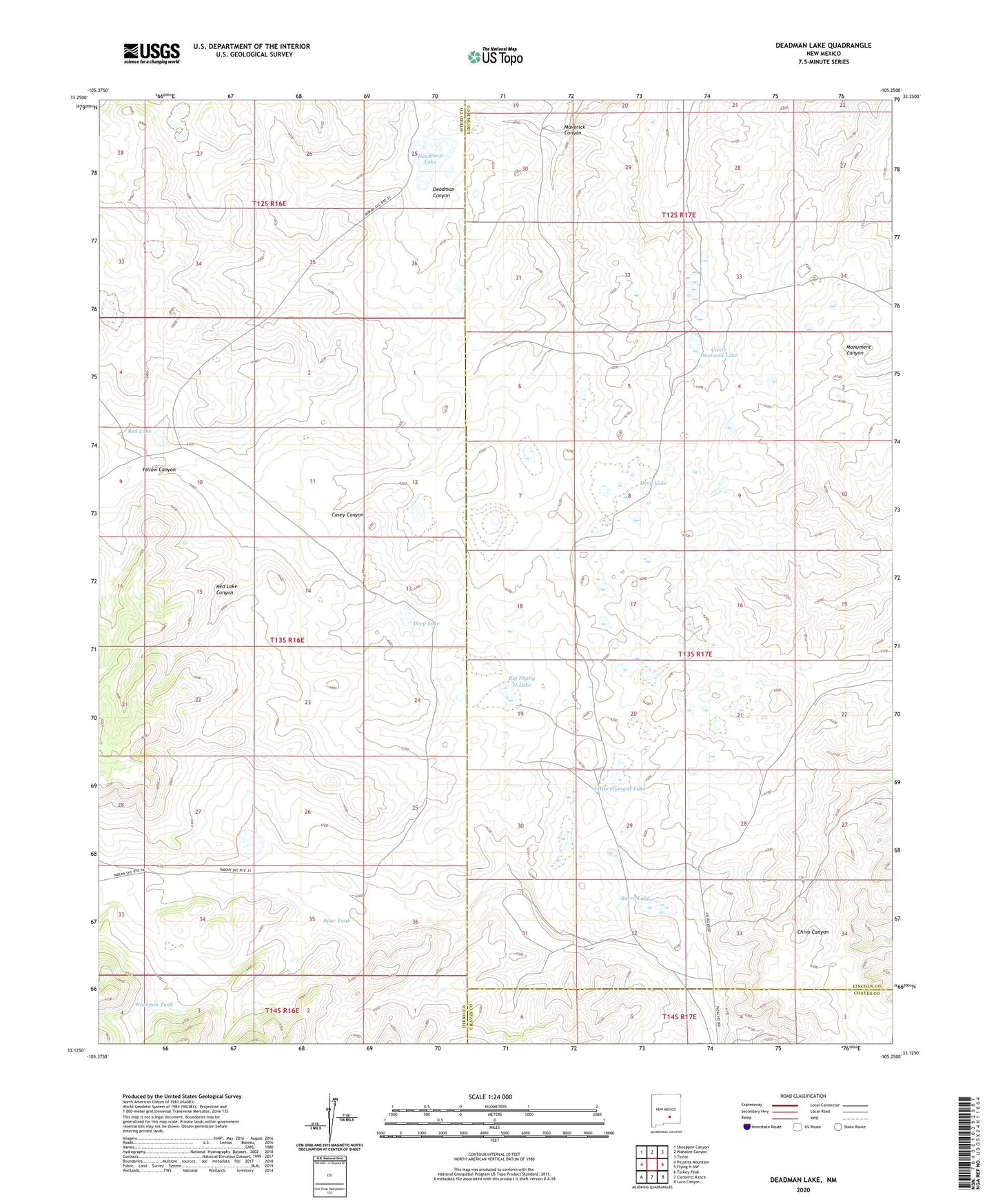 Deadman Lake New Mexico US Topo Map Image