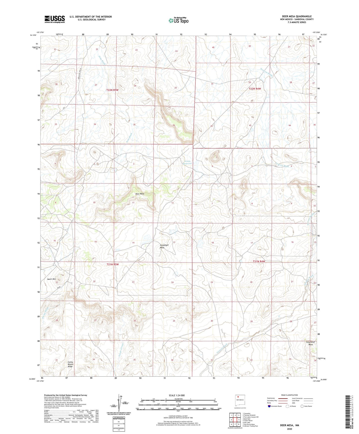 Deer Mesa New Mexico US Topo Map Image
