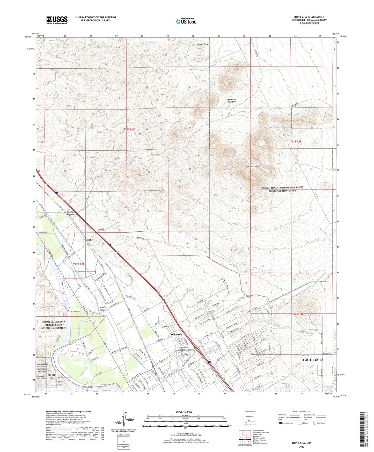 Dona Ana New Mexico US Topo Map Image