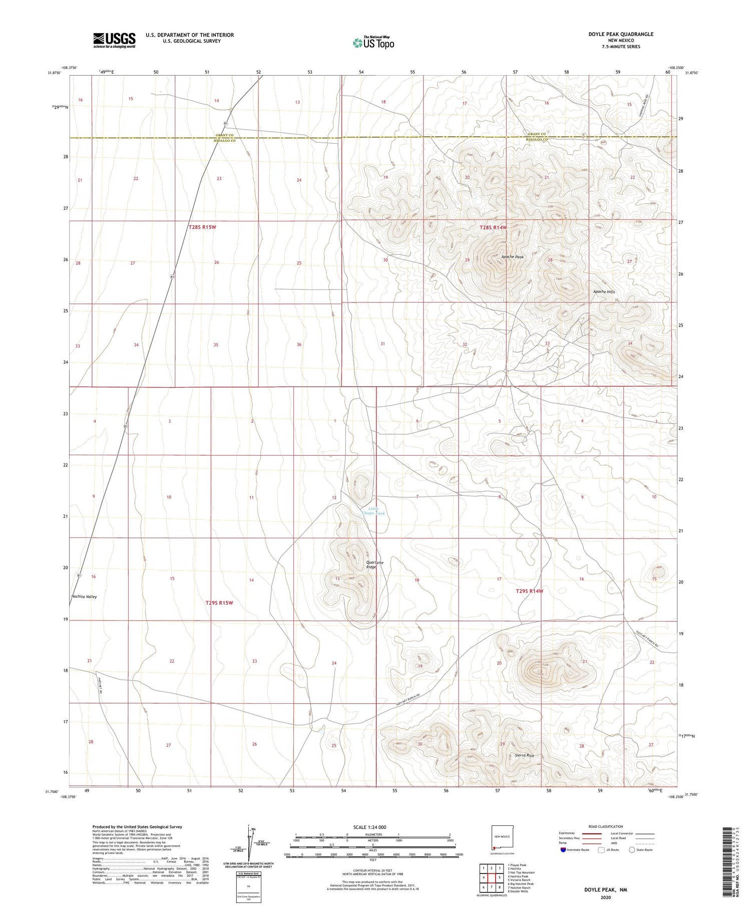 Doyle Peak New Mexico US Topo Map Image