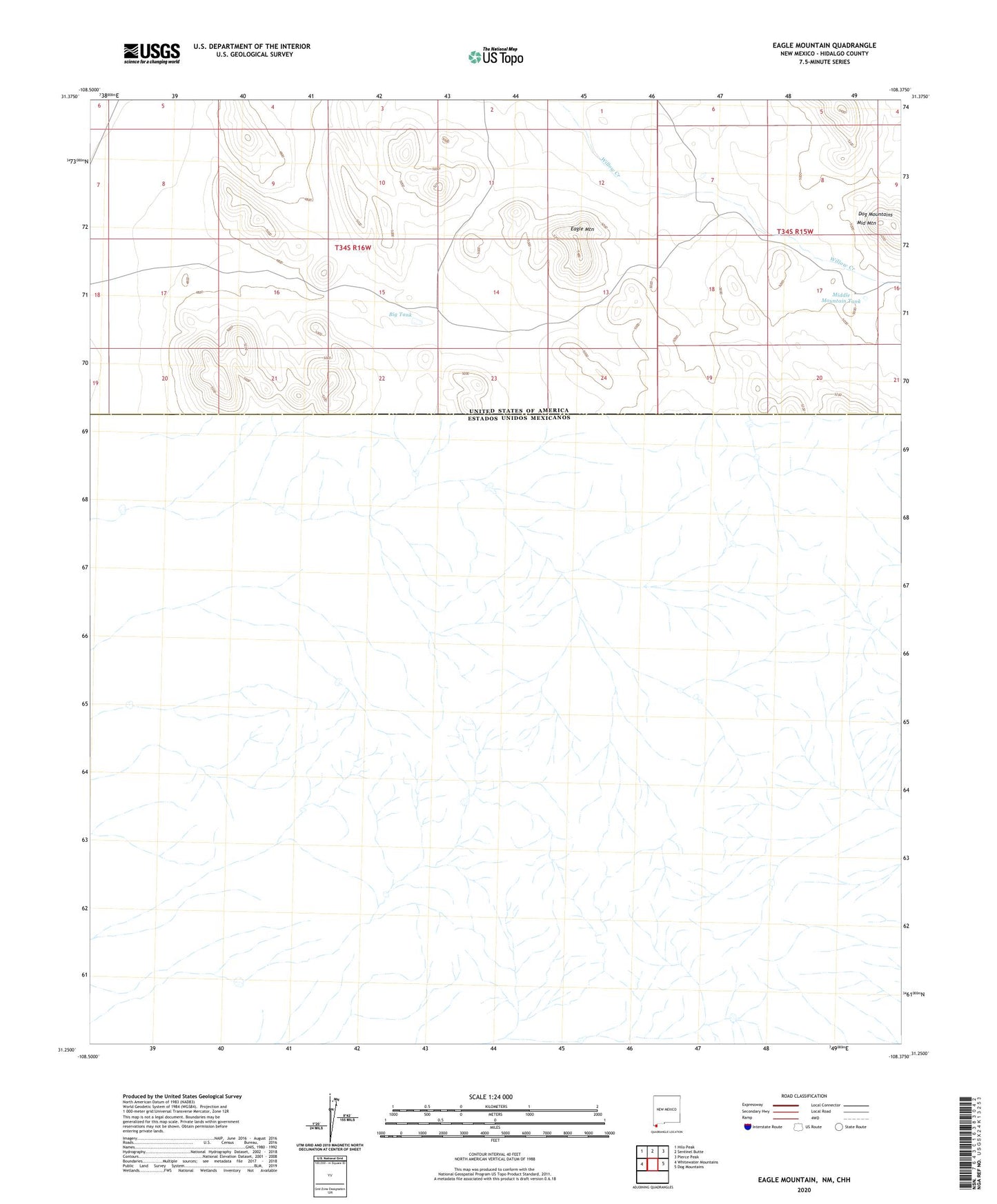 Eagle Mountain New Mexico US Topo Map Image