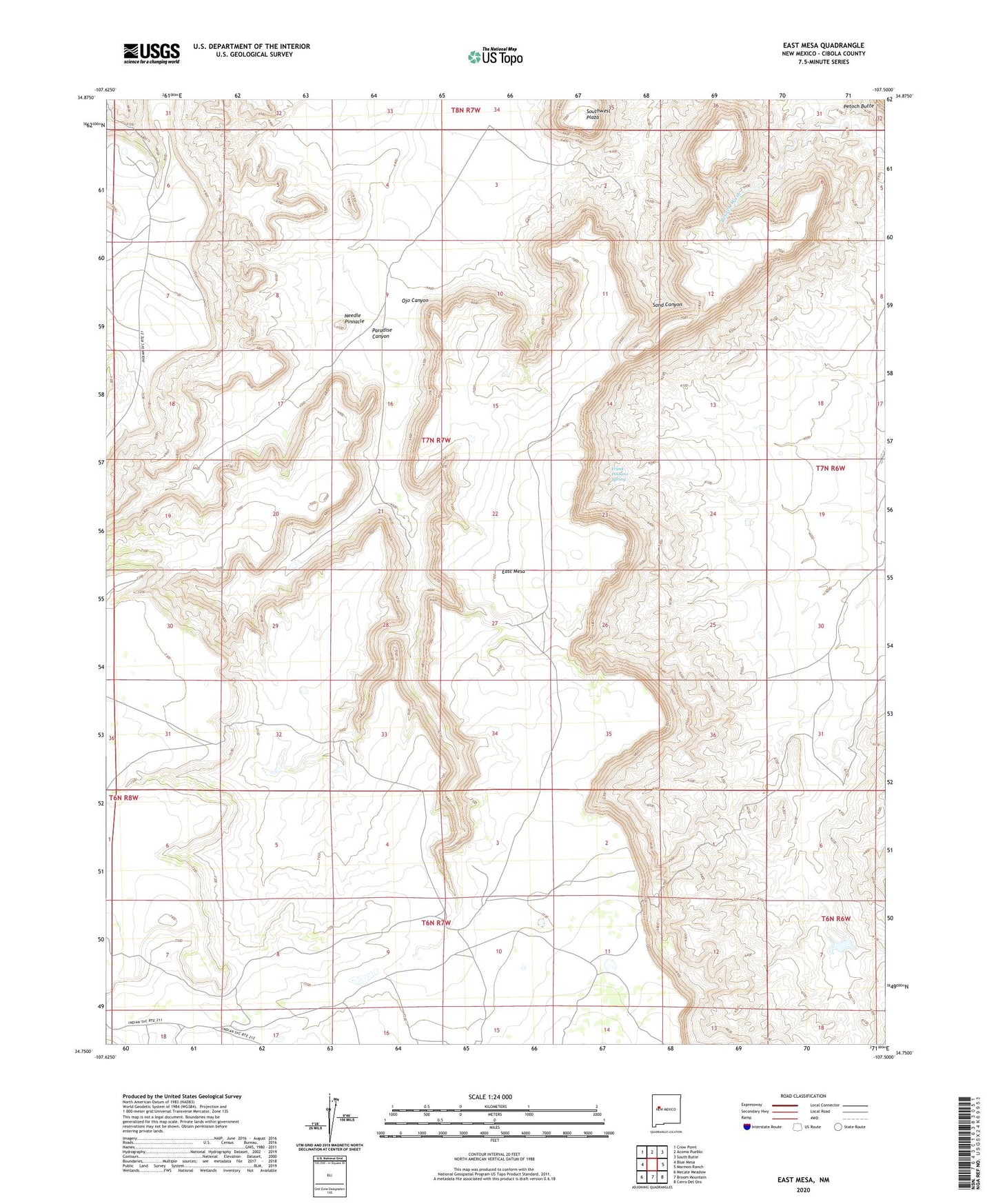 East Mesa New Mexico US Topo Map Image