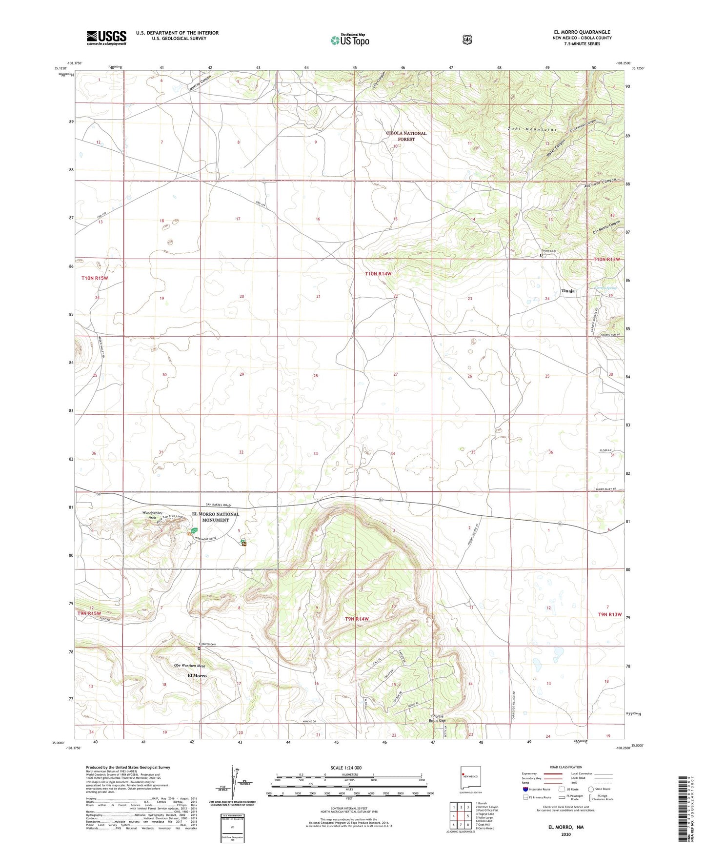 El Morro New Mexico US Topo Map Image