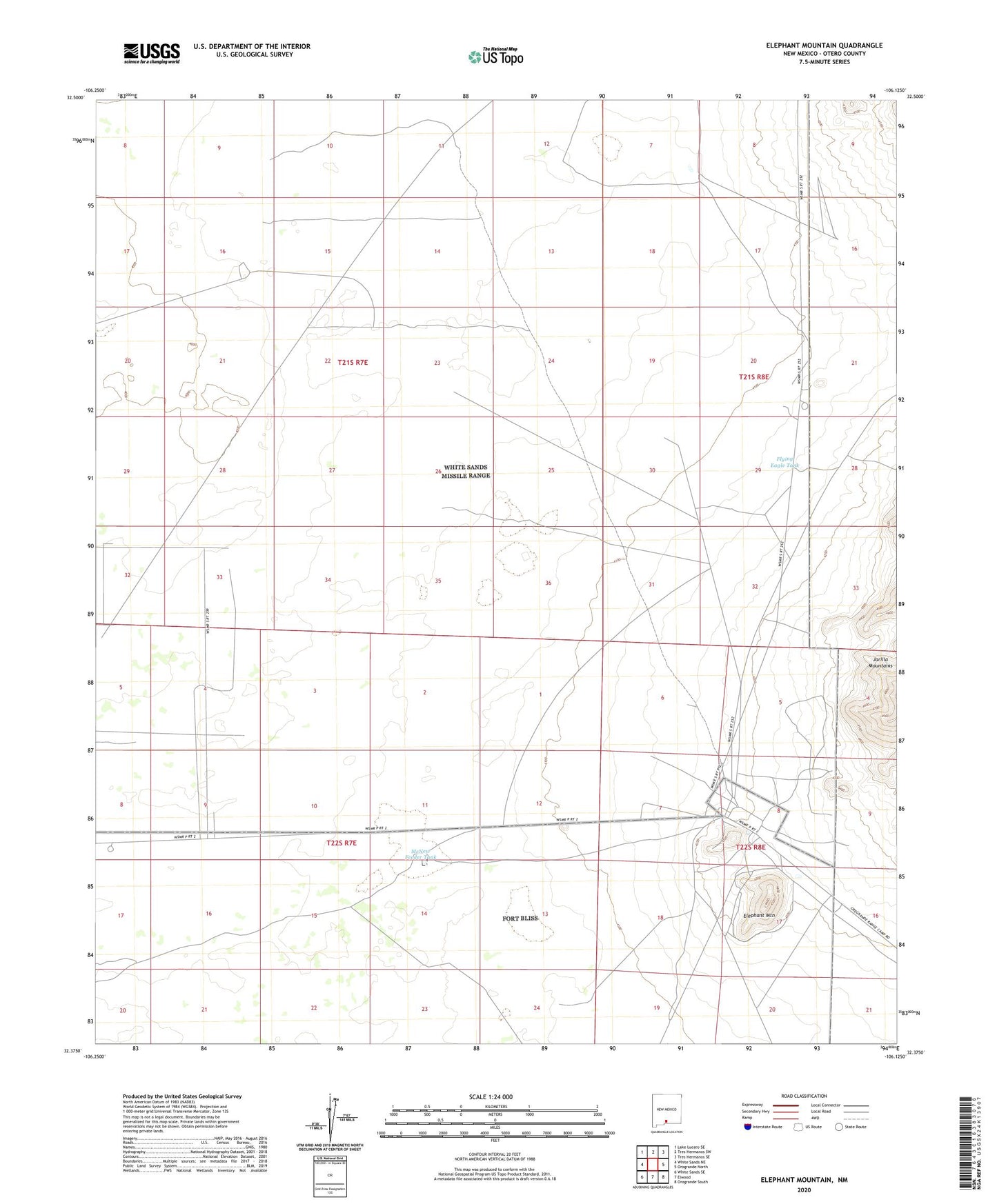 Elephant Mountain New Mexico US Topo Map Image