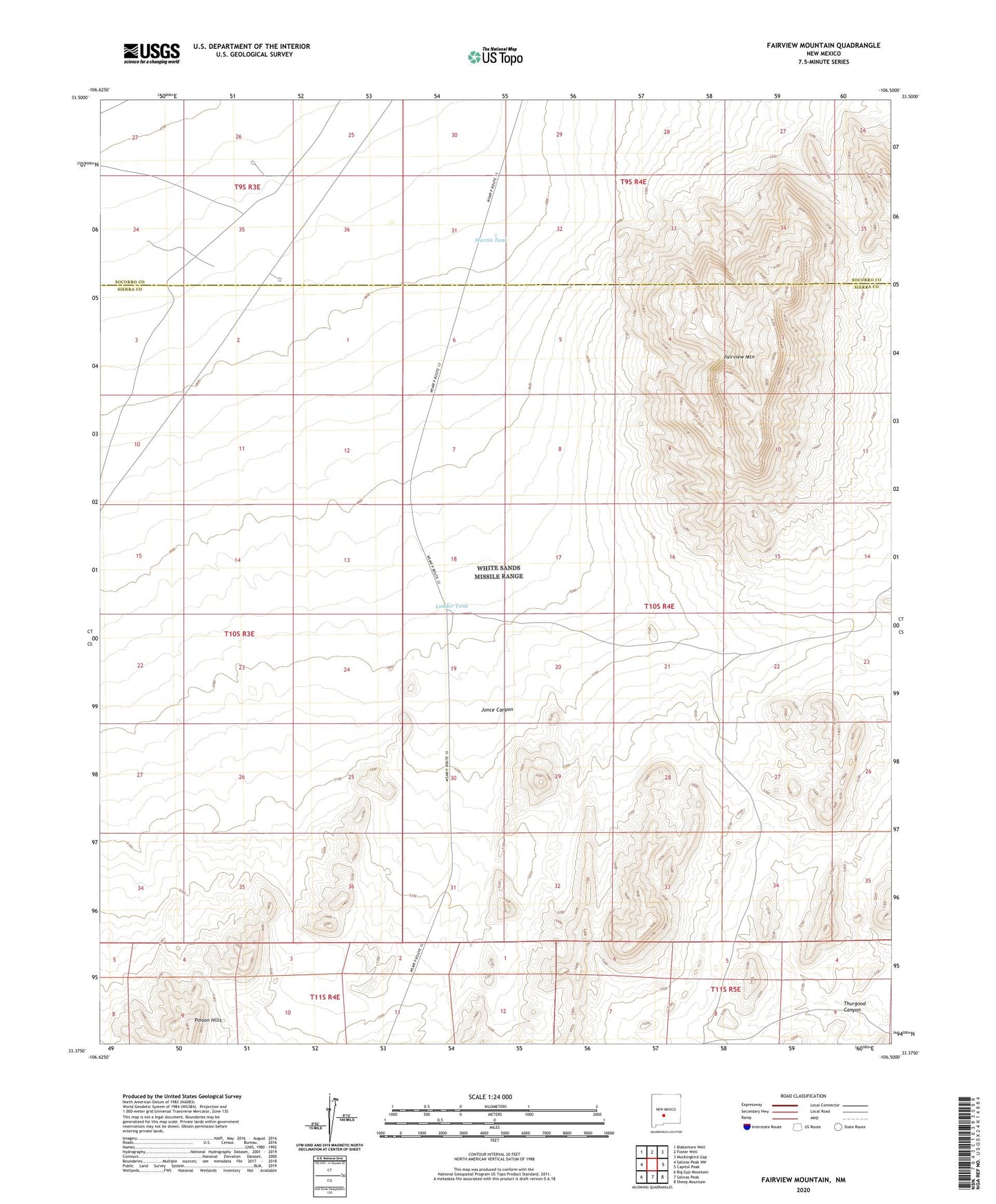 Fairview Mountain New Mexico US Topo Map Image