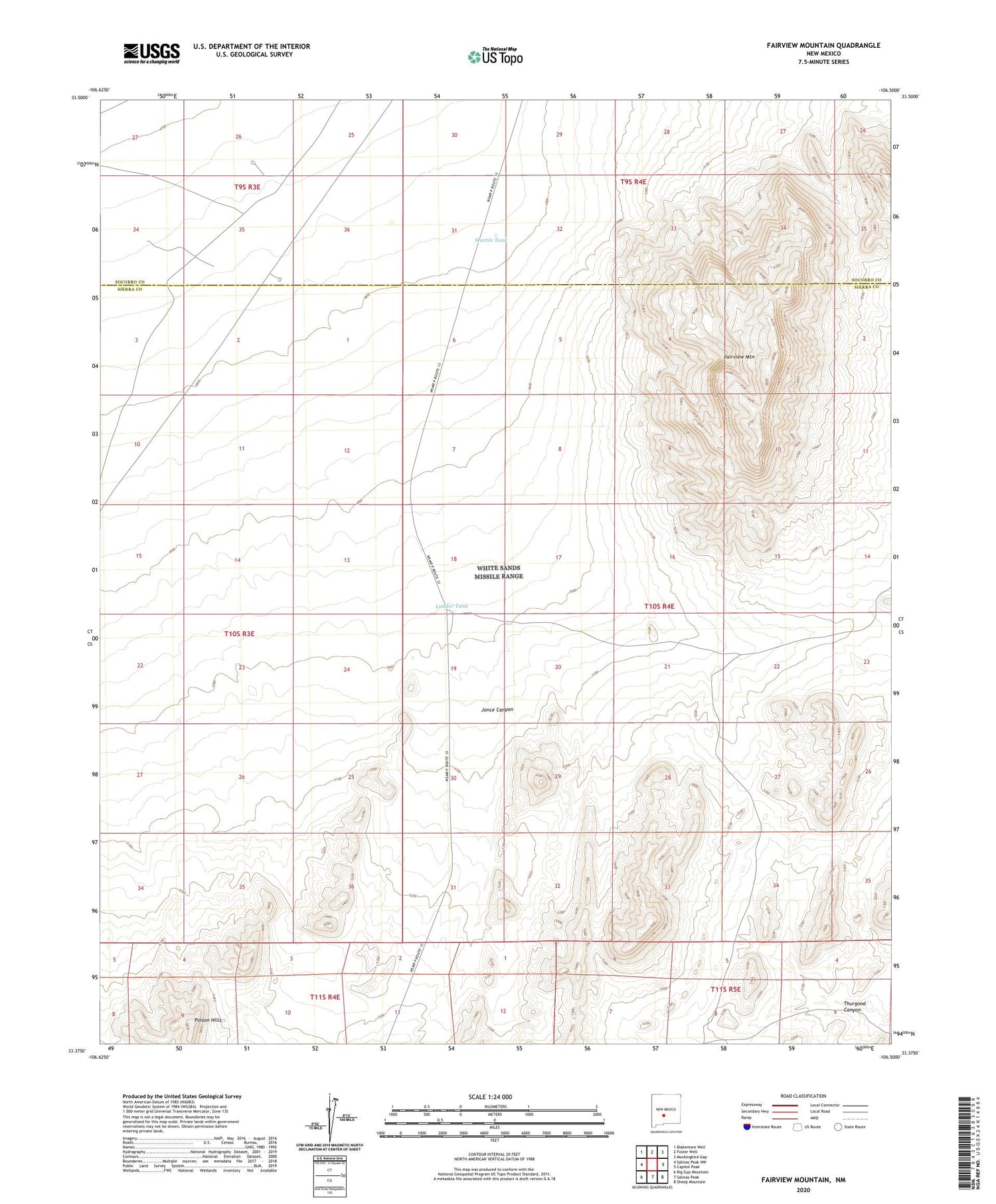 Fairview Mountain New Mexico US Topo Map Image