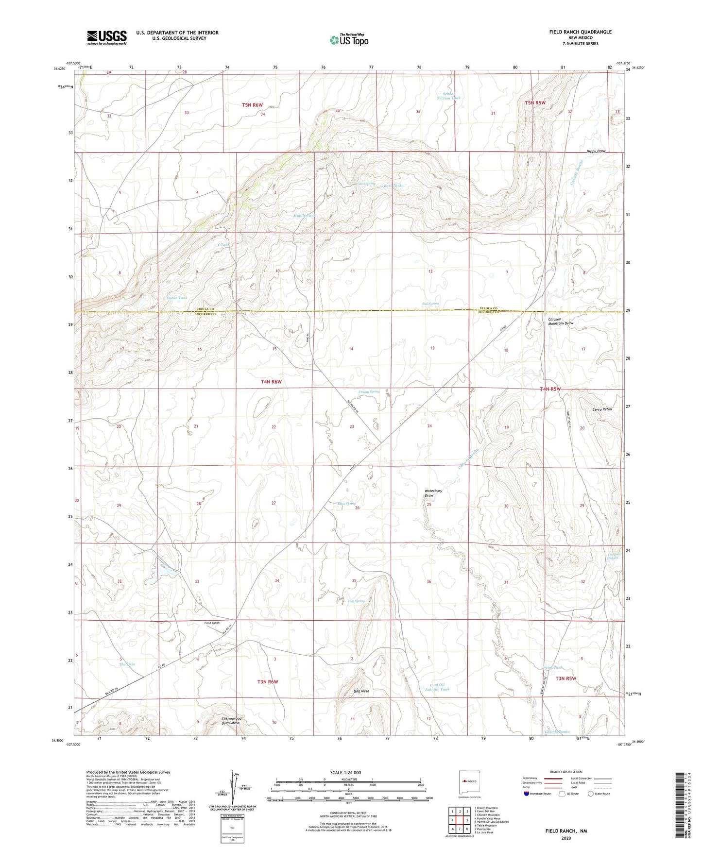 Field Ranch New Mexico US Topo Map Image