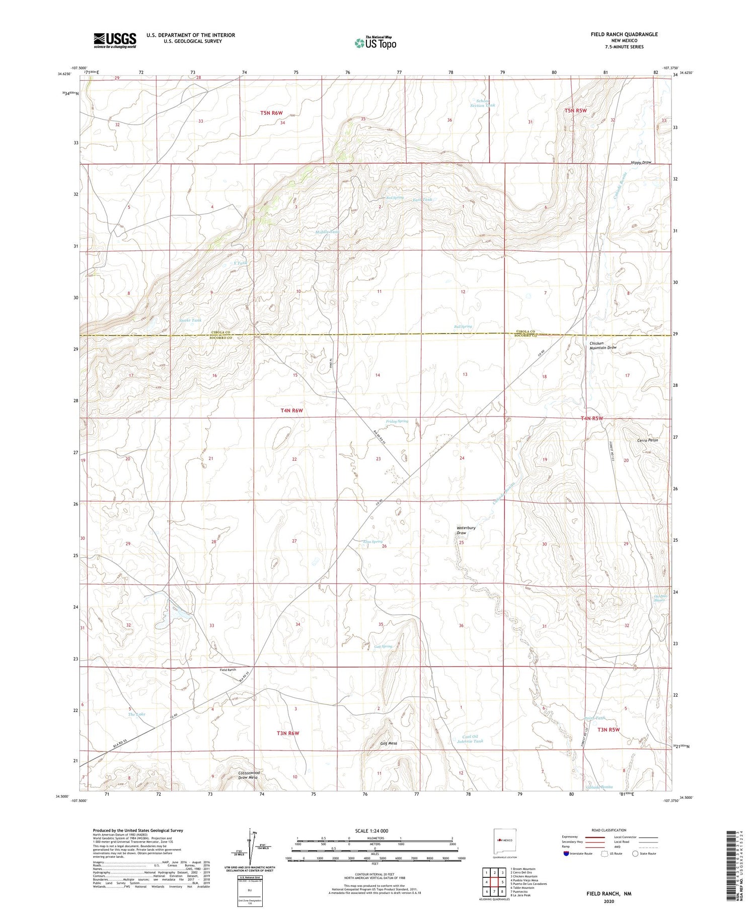 Field Ranch New Mexico US Topo Map Image