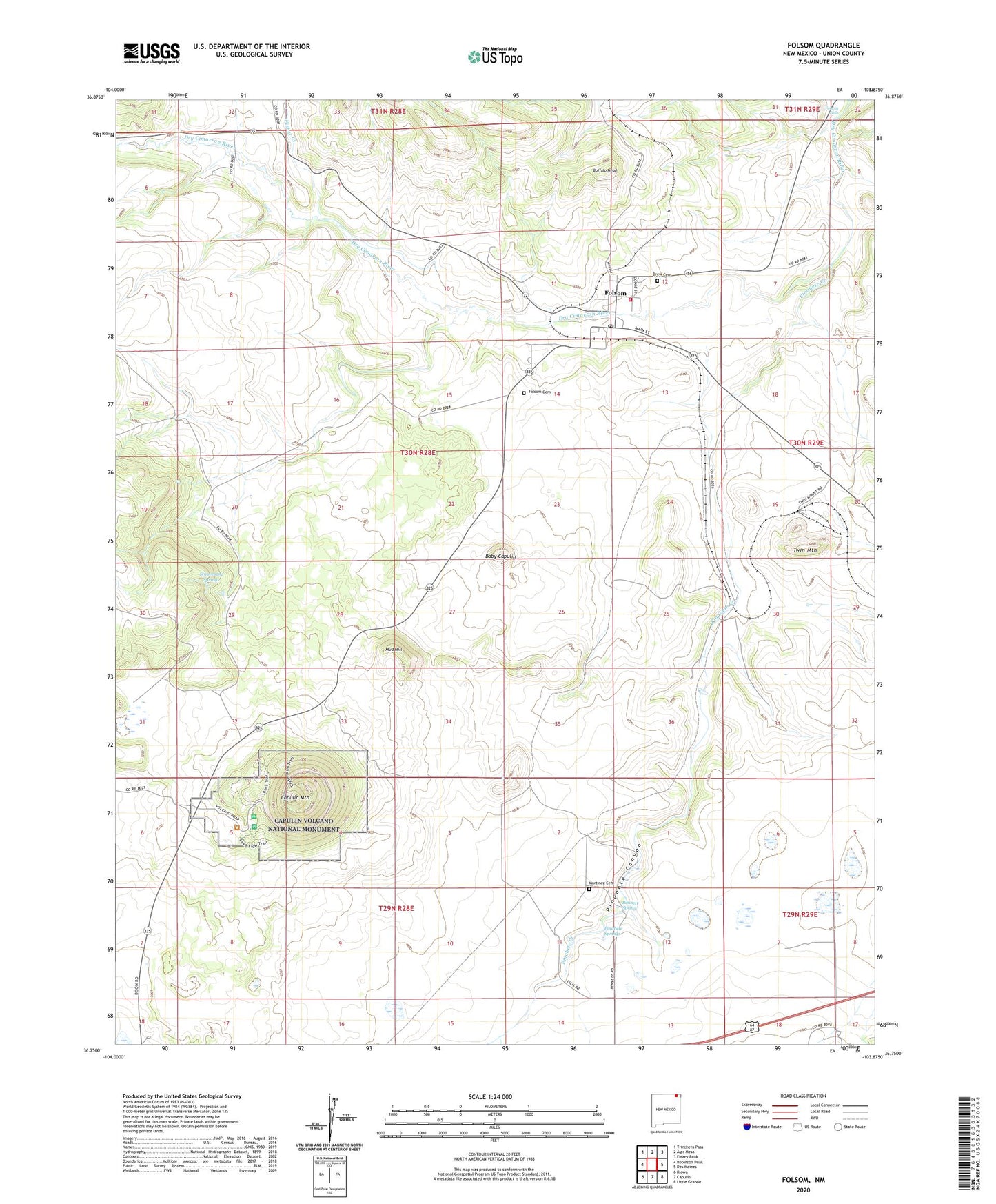 Folsom New Mexico US Topo Map Image
