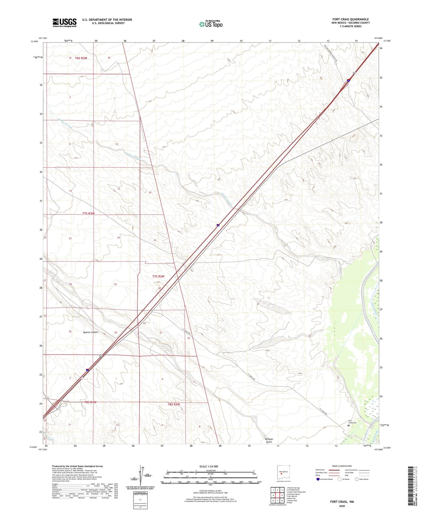 Fort Craig New Mexico US Topo Map Image