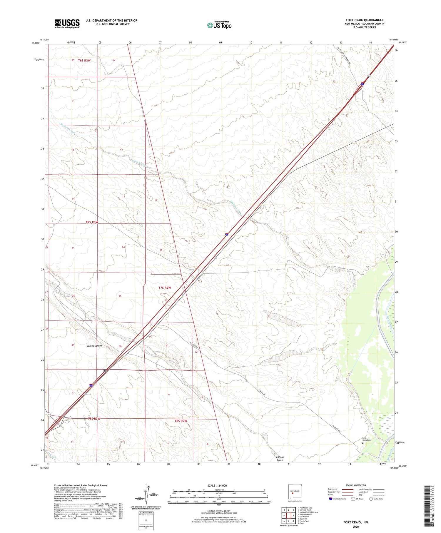 Fort Craig New Mexico US Topo Map Image