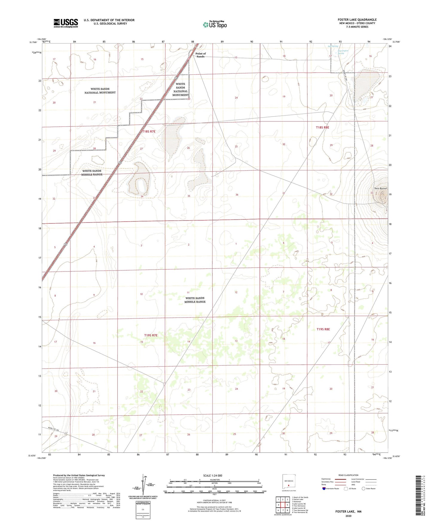 Foster Lake New Mexico US Topo Map Image