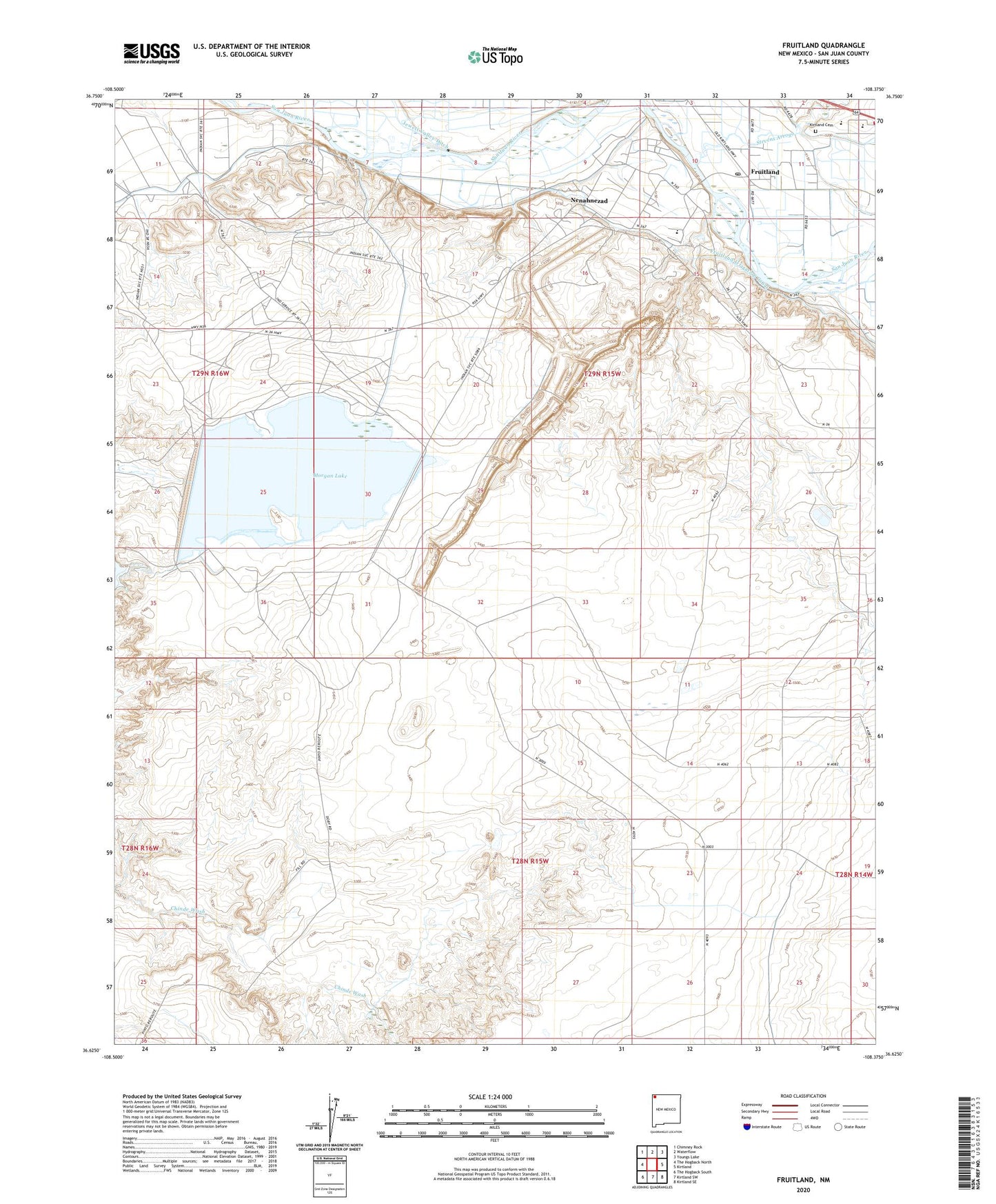 Fruitland New Mexico US Topo Map Image