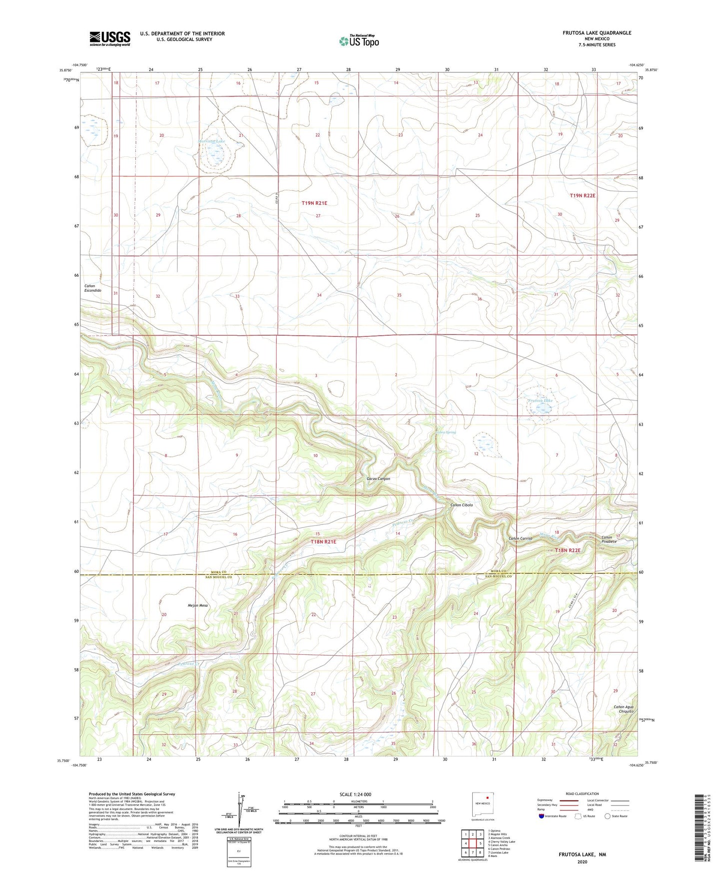 Frutosa Lake New Mexico US Topo Map Image