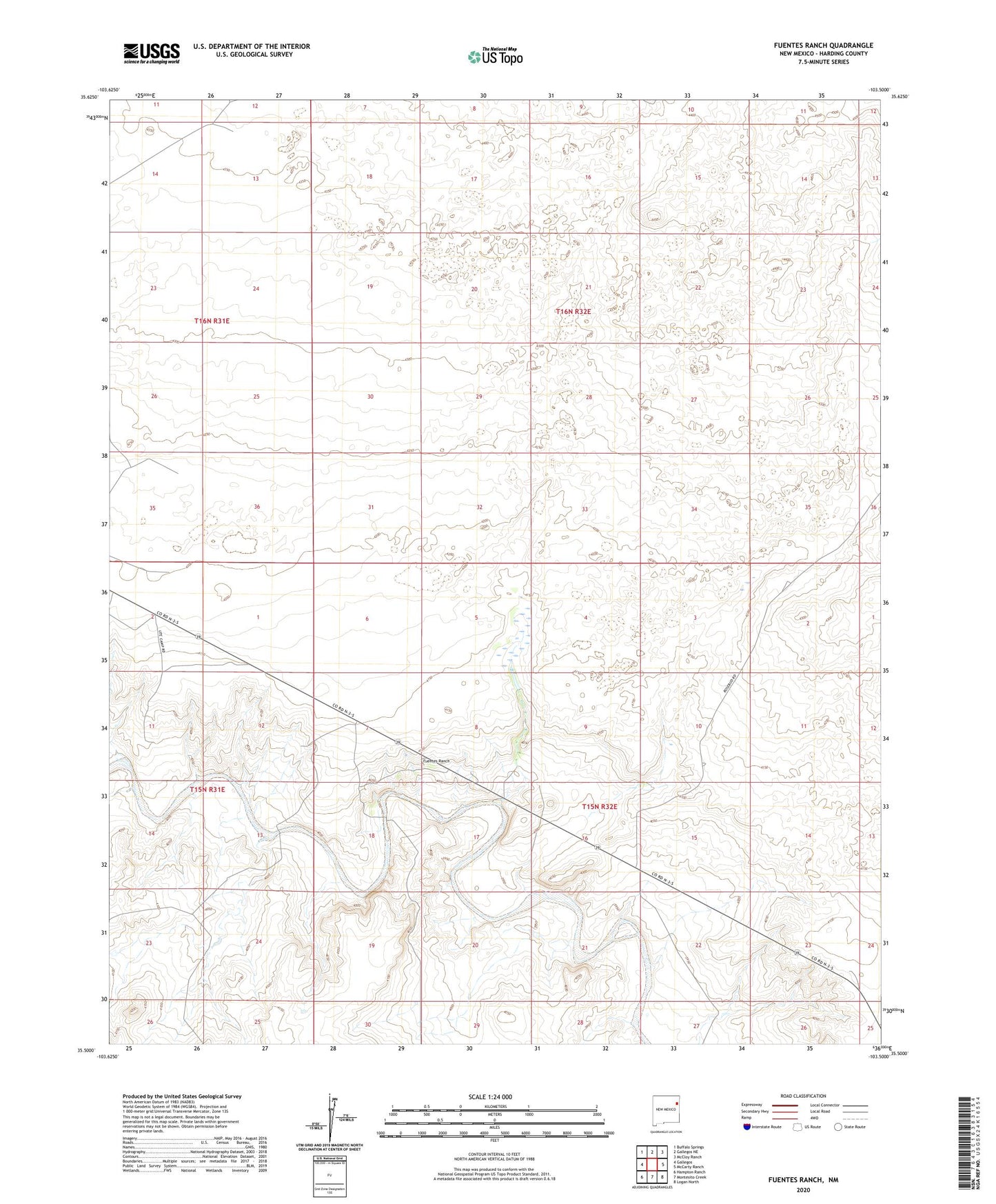 Fuentes Ranch New Mexico US Topo Map Image