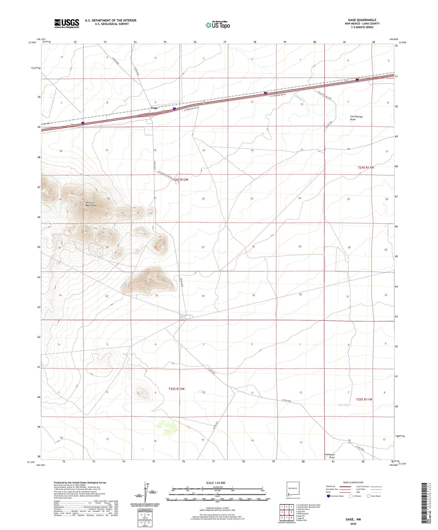 Gage New Mexico US Topo Map Image