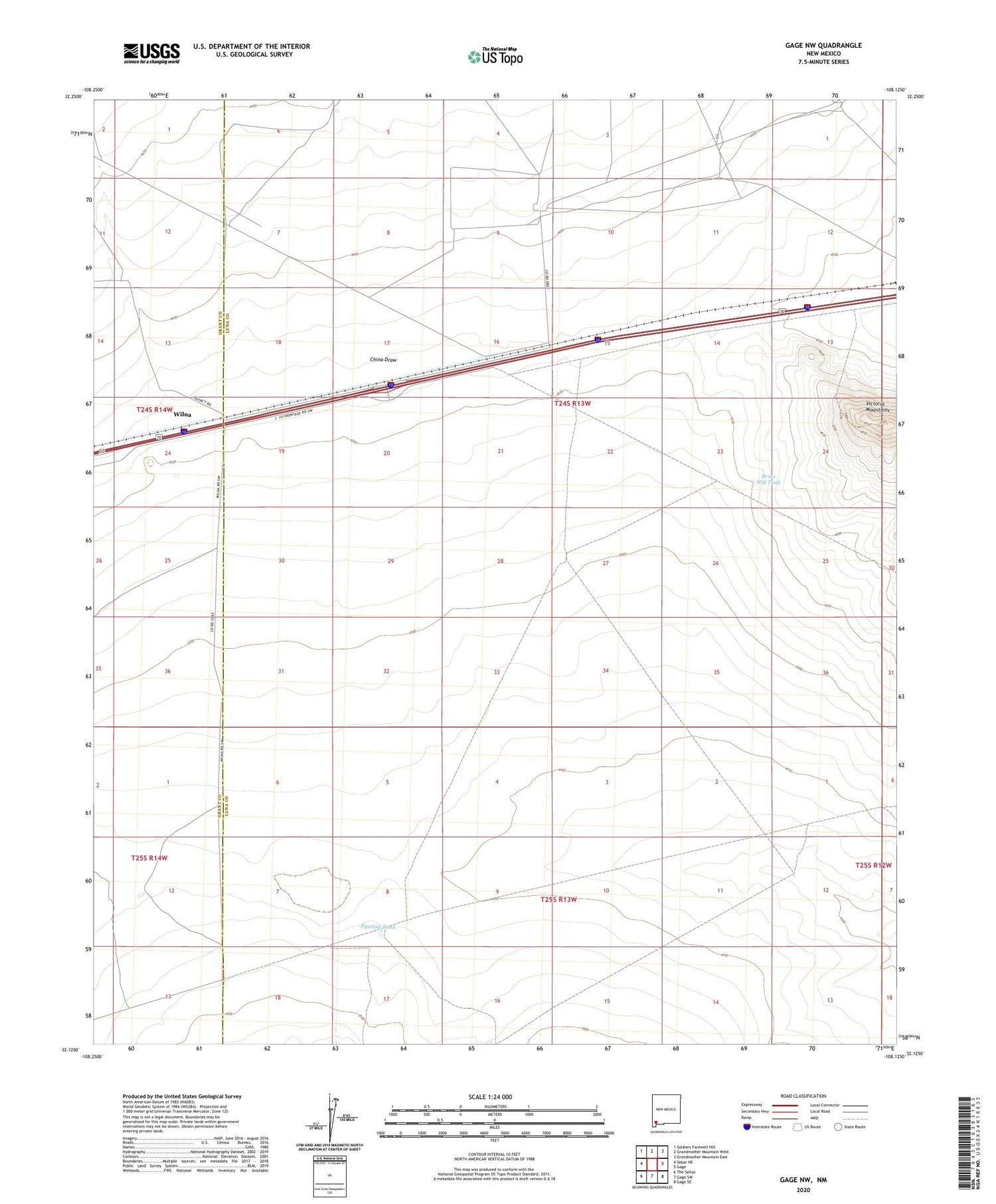 Gage NW New Mexico US Topo Map Image