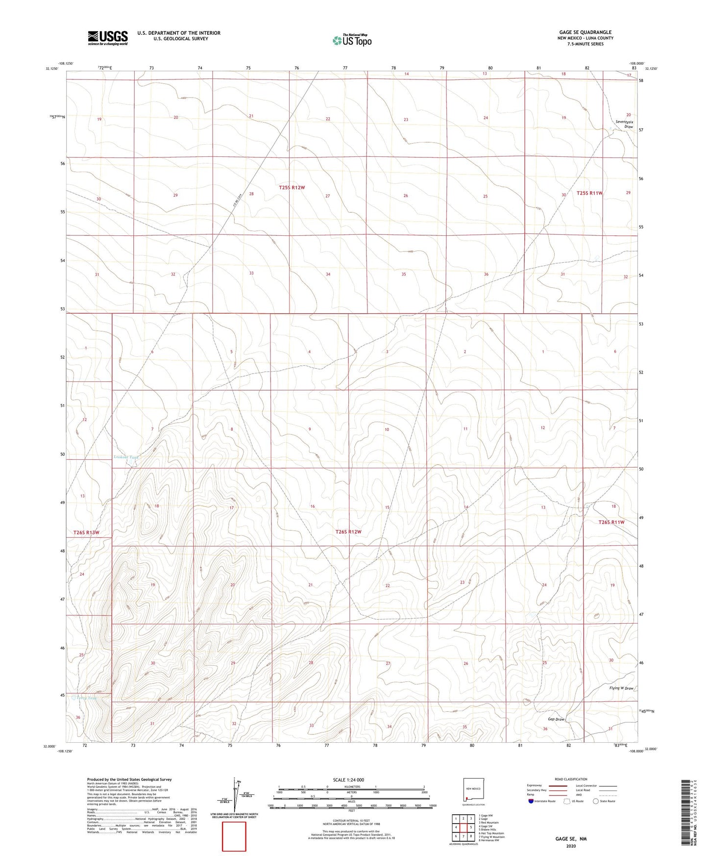 Gage SE New Mexico US Topo Map Image