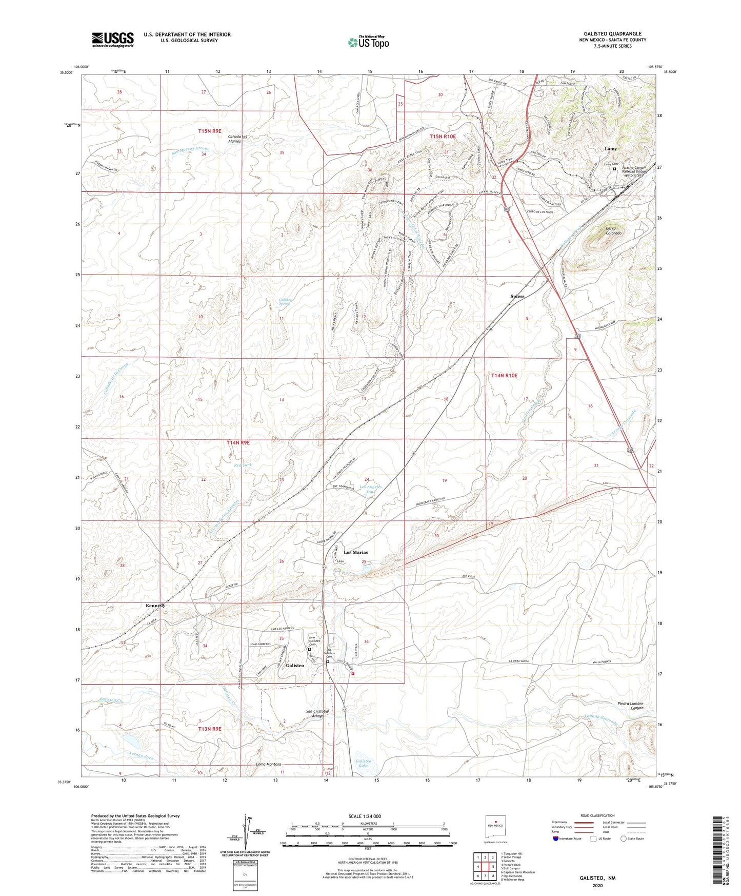 Galisteo New Mexico US Topo Map Image