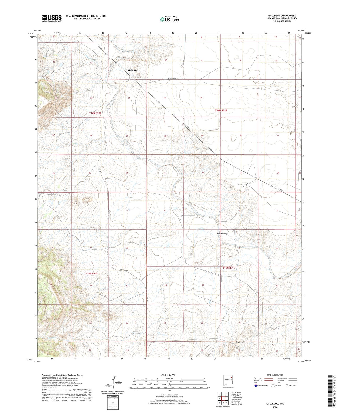 Gallegos New Mexico US Topo Map Image
