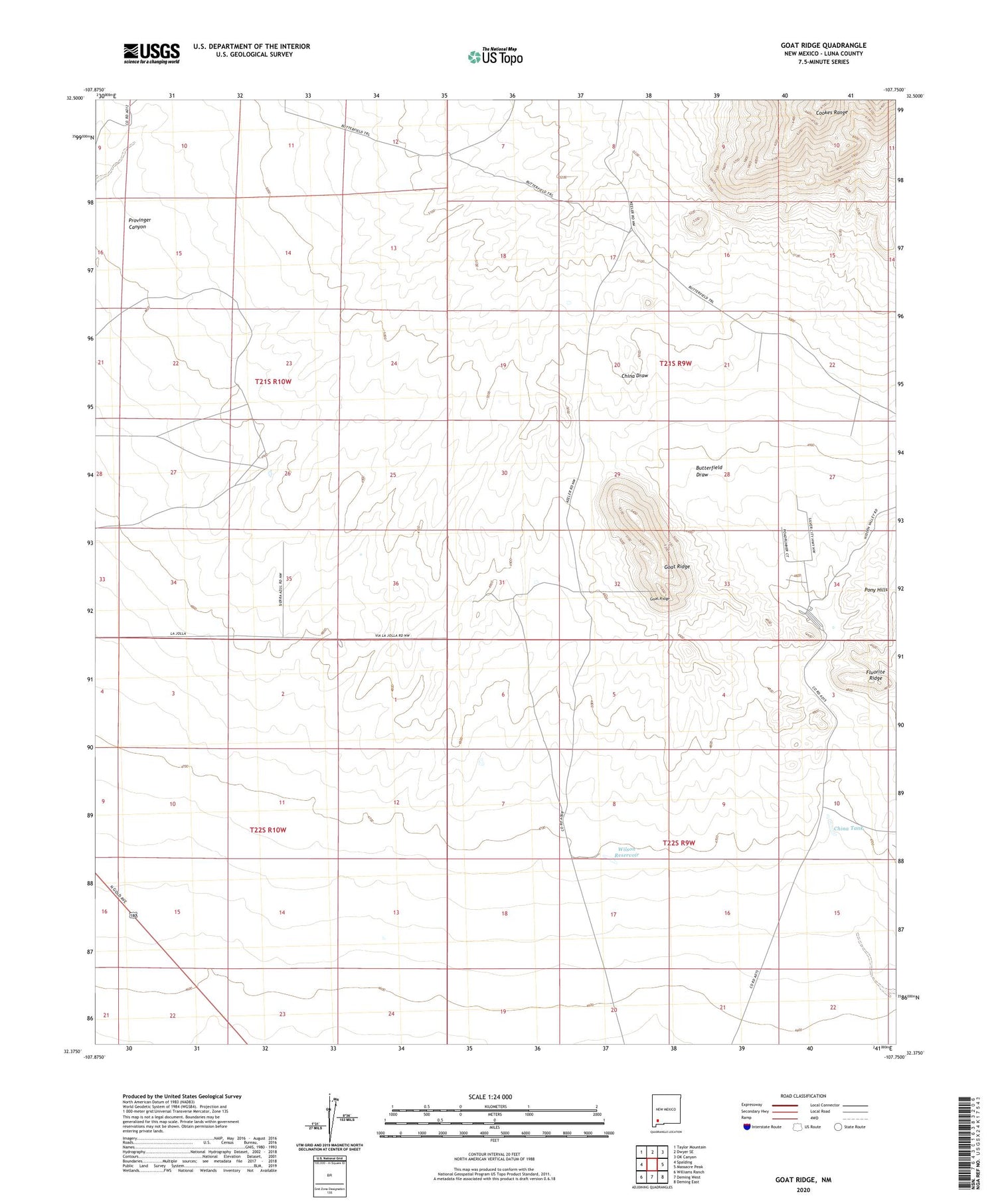 Goat Ridge New Mexico US Topo Map Image