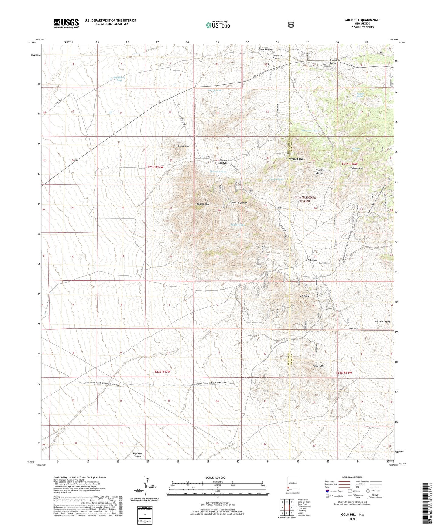 Gold Hill New Mexico US Topo Map Image
