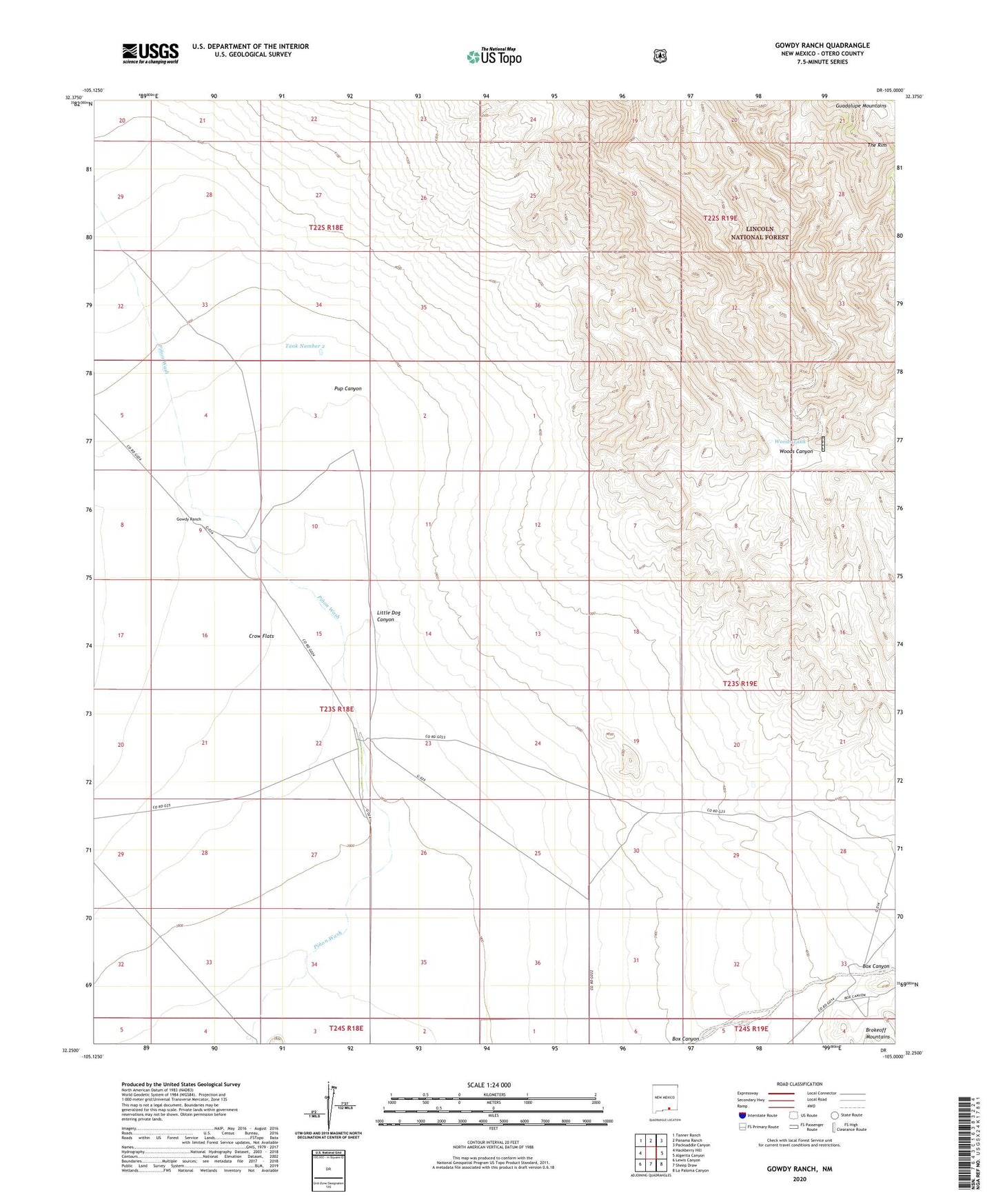 Gowdy Ranch New Mexico US Topo Map Image