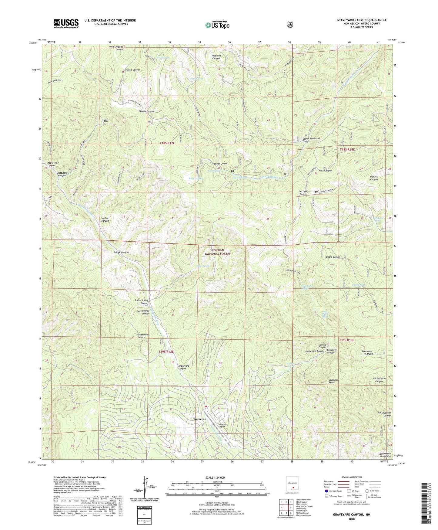 Graveyard Canyon New Mexico US Topo Map Image
