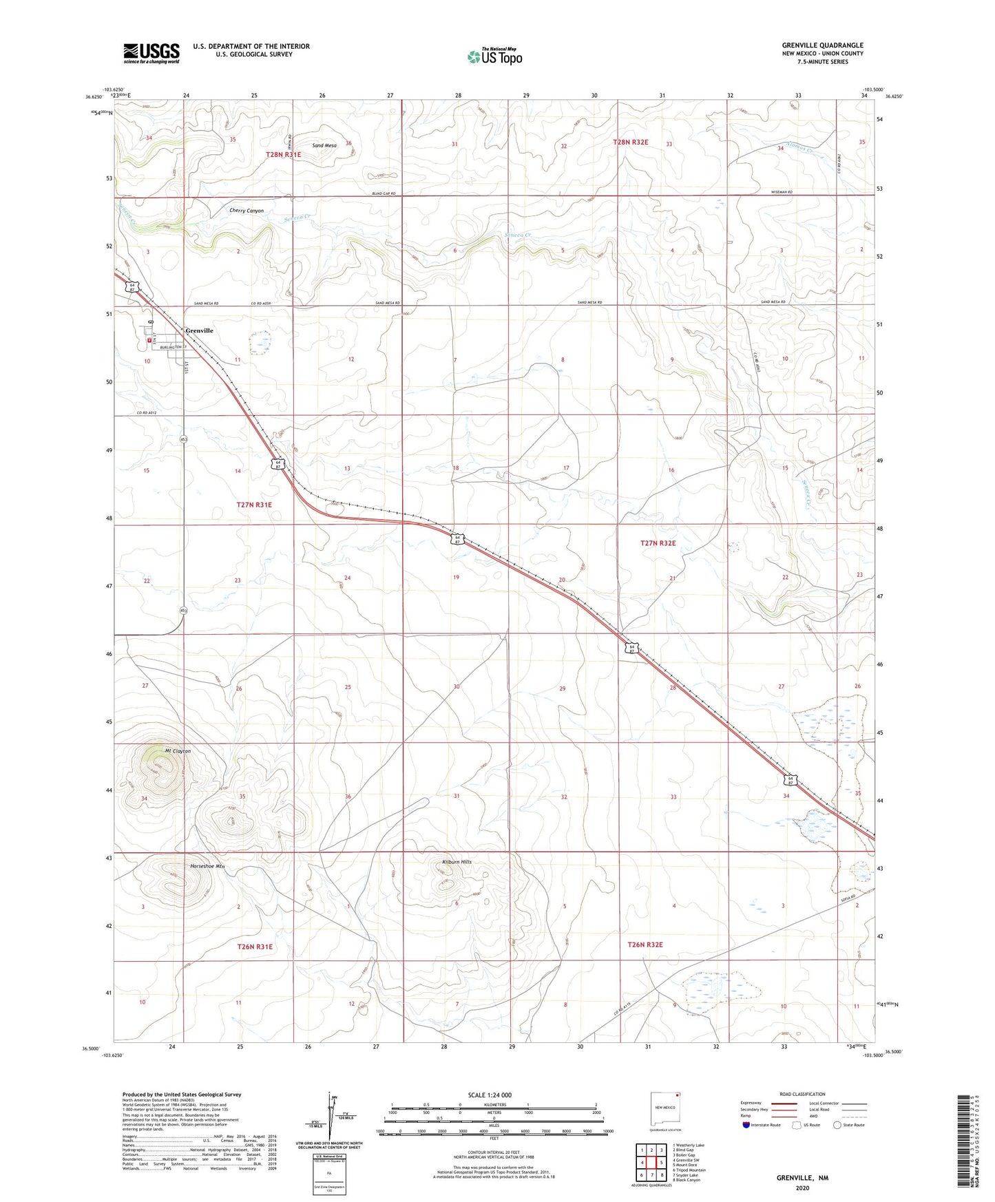 Grenville New Mexico US Topo Map Image