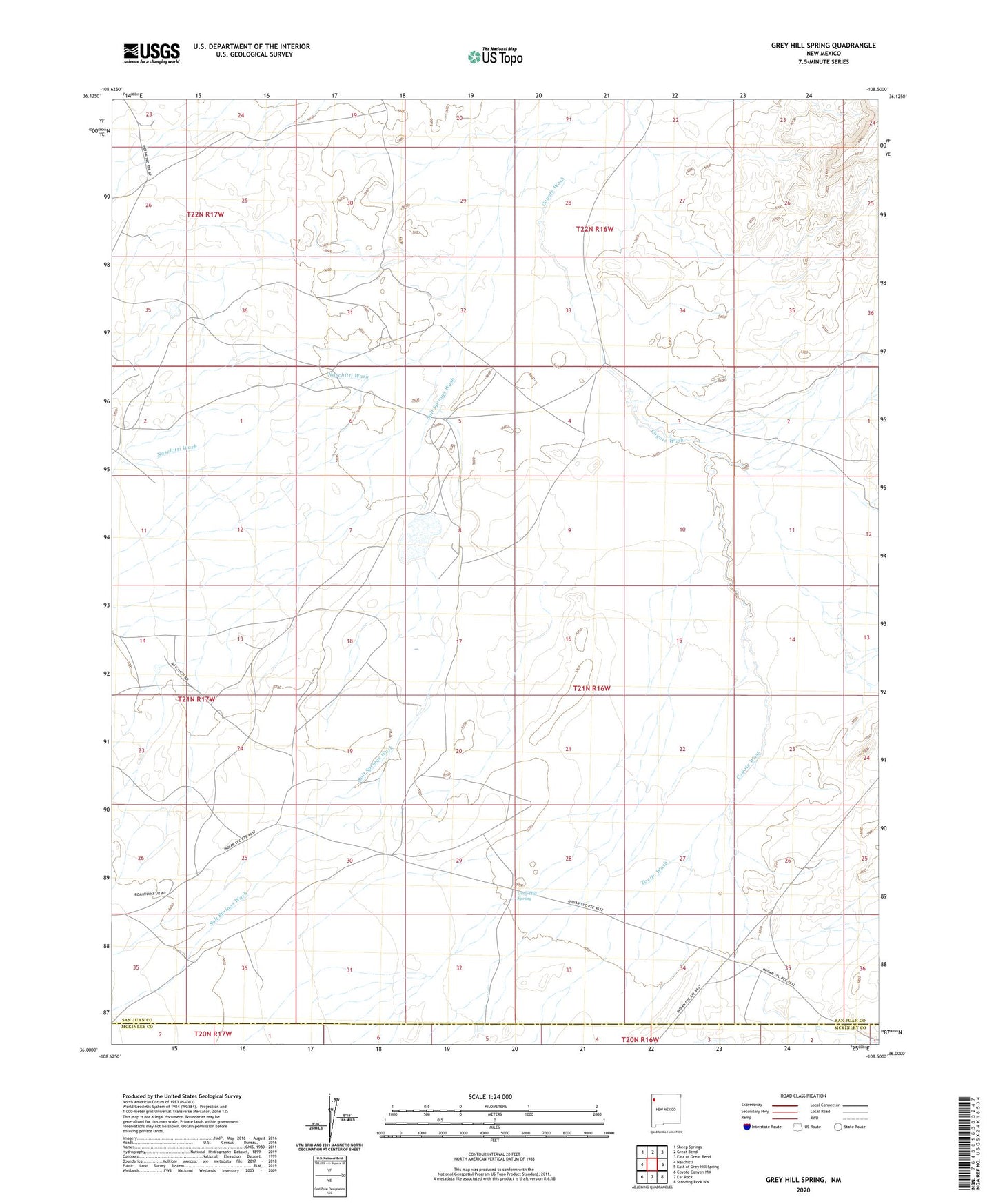 Grey Hill Spring New Mexico US Topo Map Image