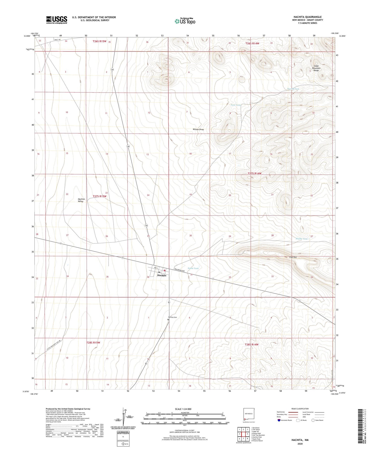 Hachita New Mexico US Topo Map Image