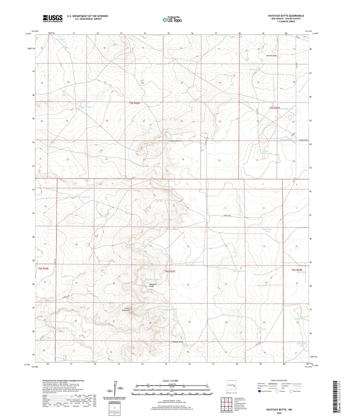 Haystack Butte New Mexico US Topo Map Image