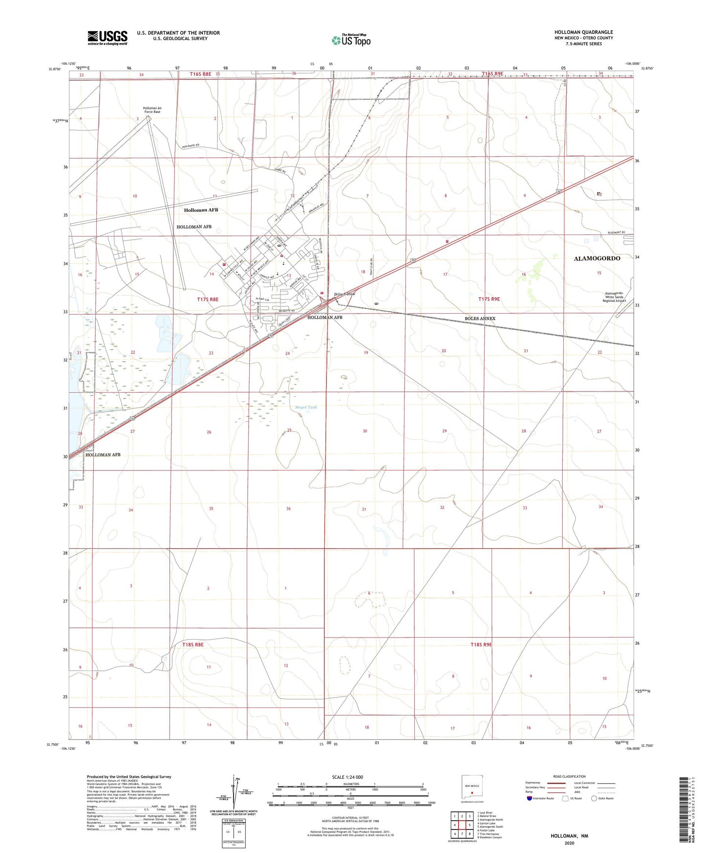 Holloman New Mexico US Topo Map Image