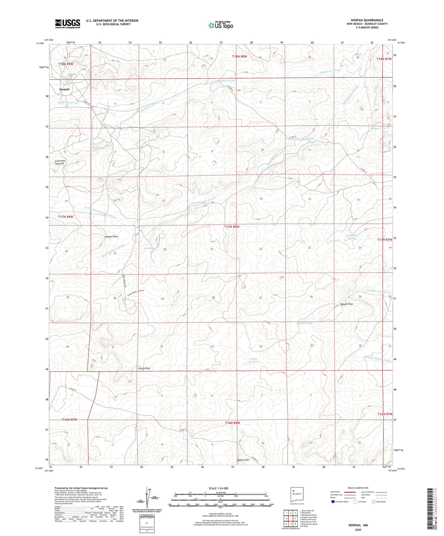 Hospah New Mexico US Topo Map Image