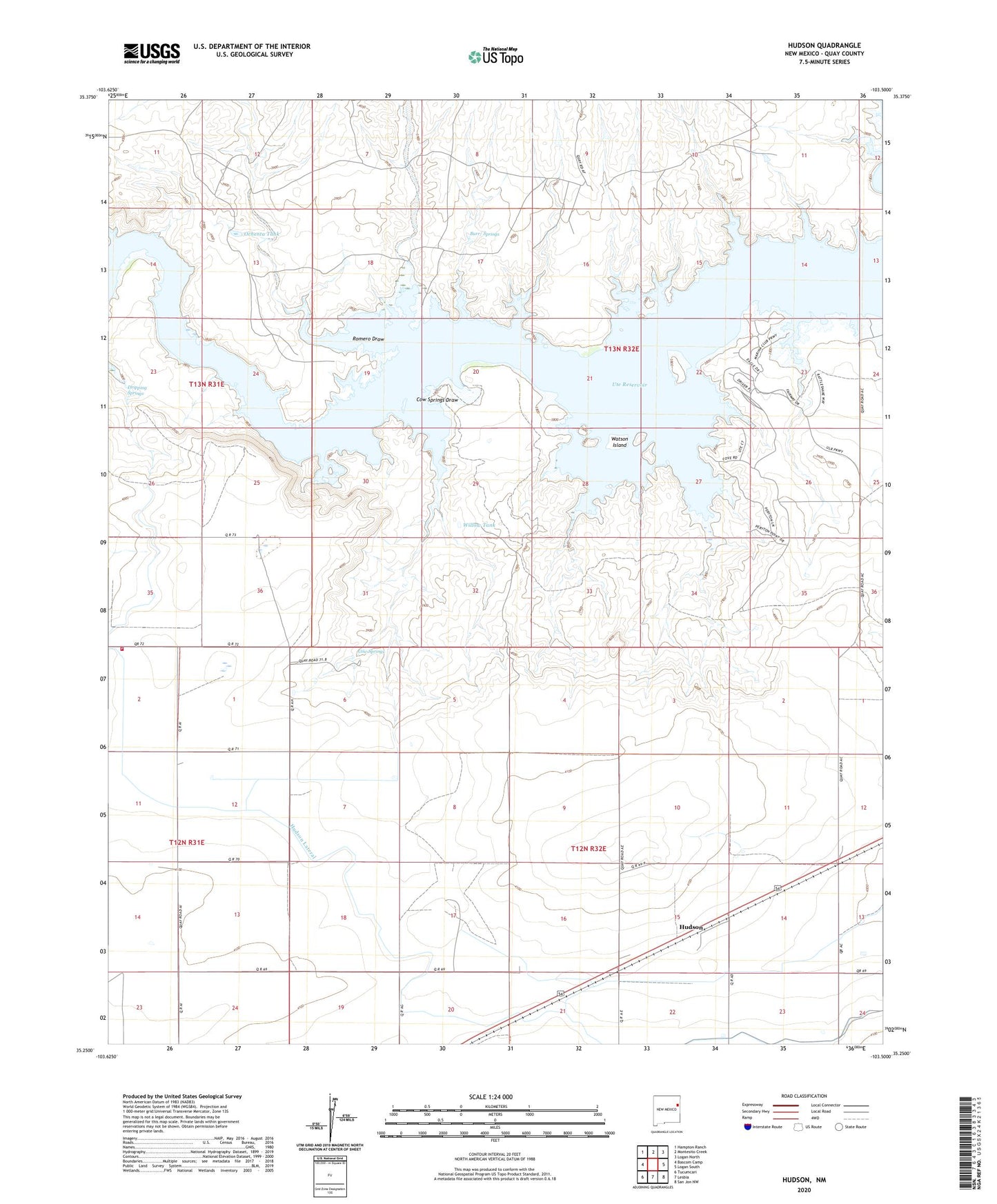 Hudson New Mexico US Topo Map Image