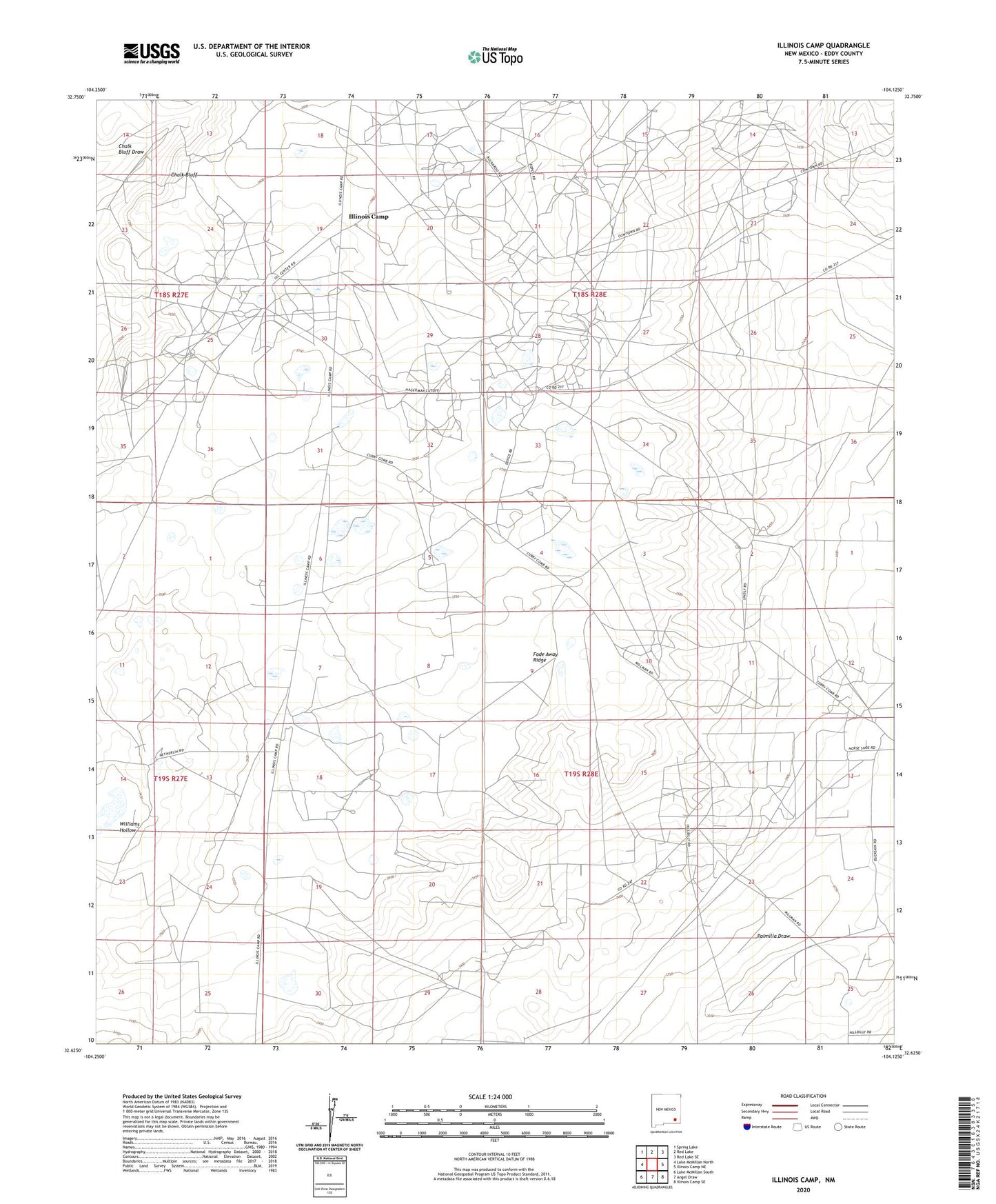 Illinois Camp New Mexico US Topo Map Image