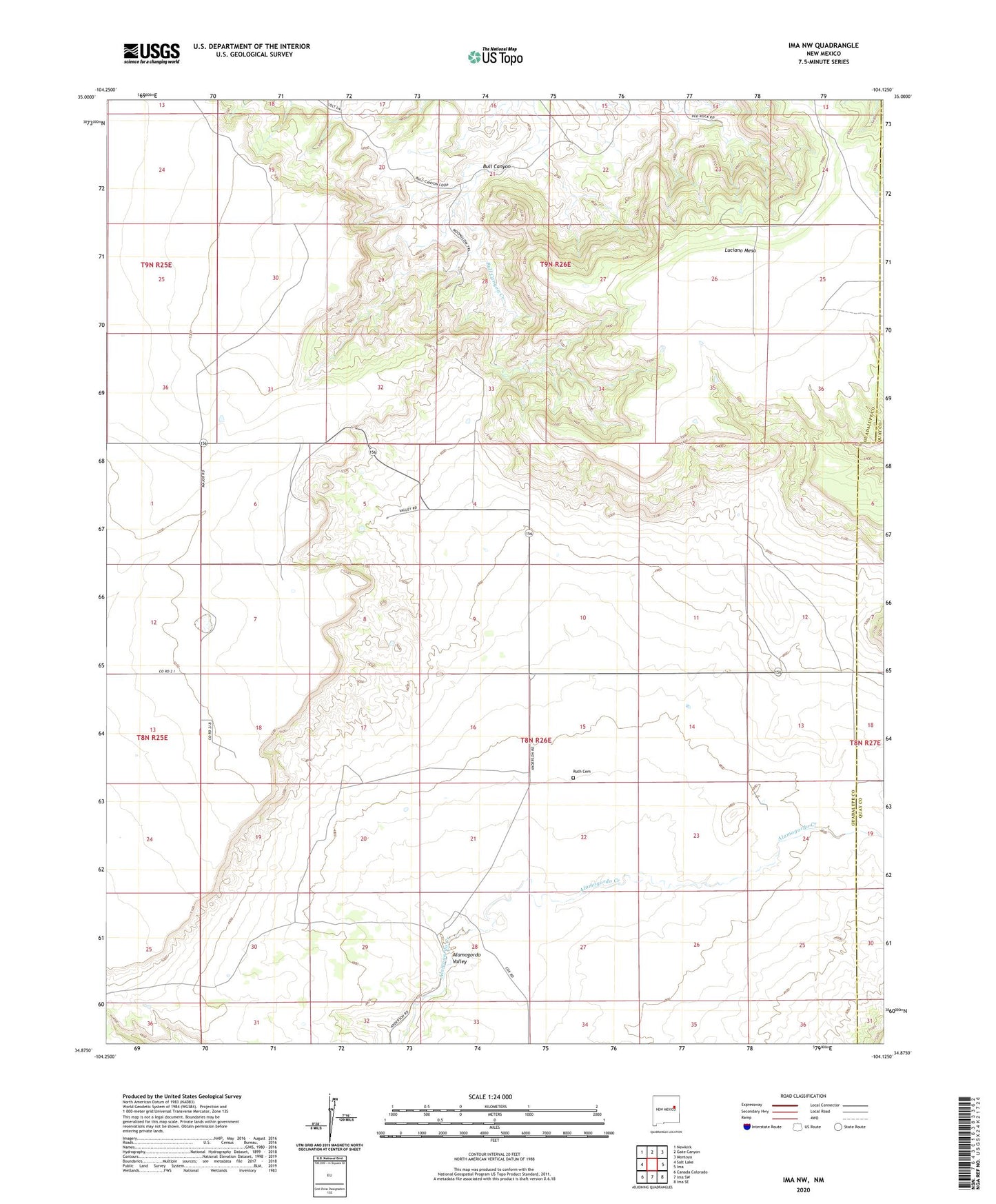 Ima NW New Mexico US Topo Map Image