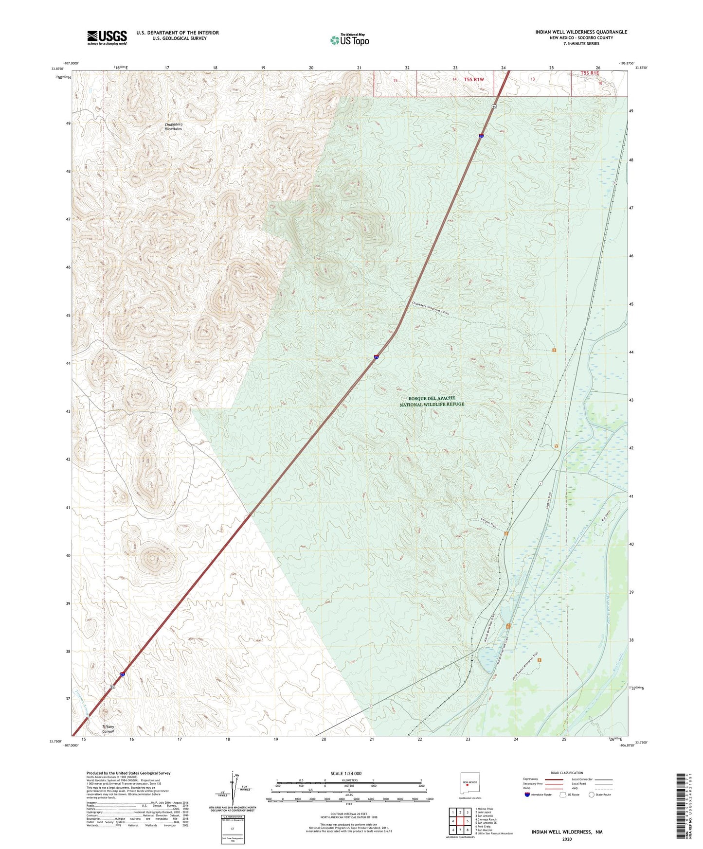 Indian Well Wilderness New Mexico US Topo Map Image