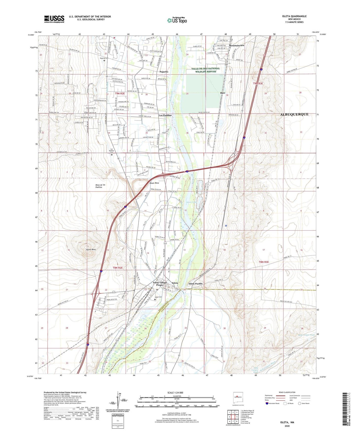 Isleta New Mexico US Topo Map Image