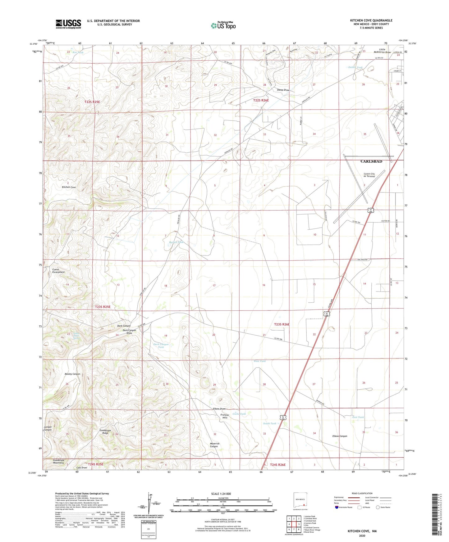 Kitchen Cove New Mexico US Topo Map Image