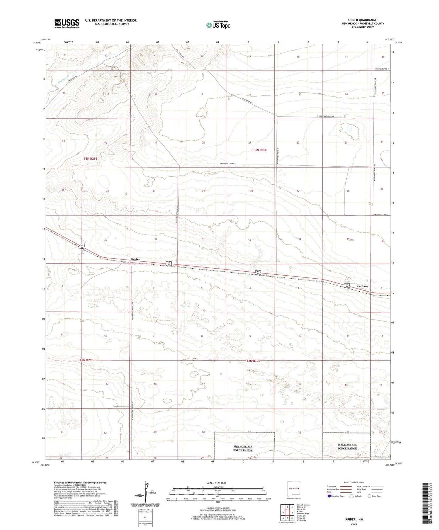 Krider New Mexico US Topo Map Image